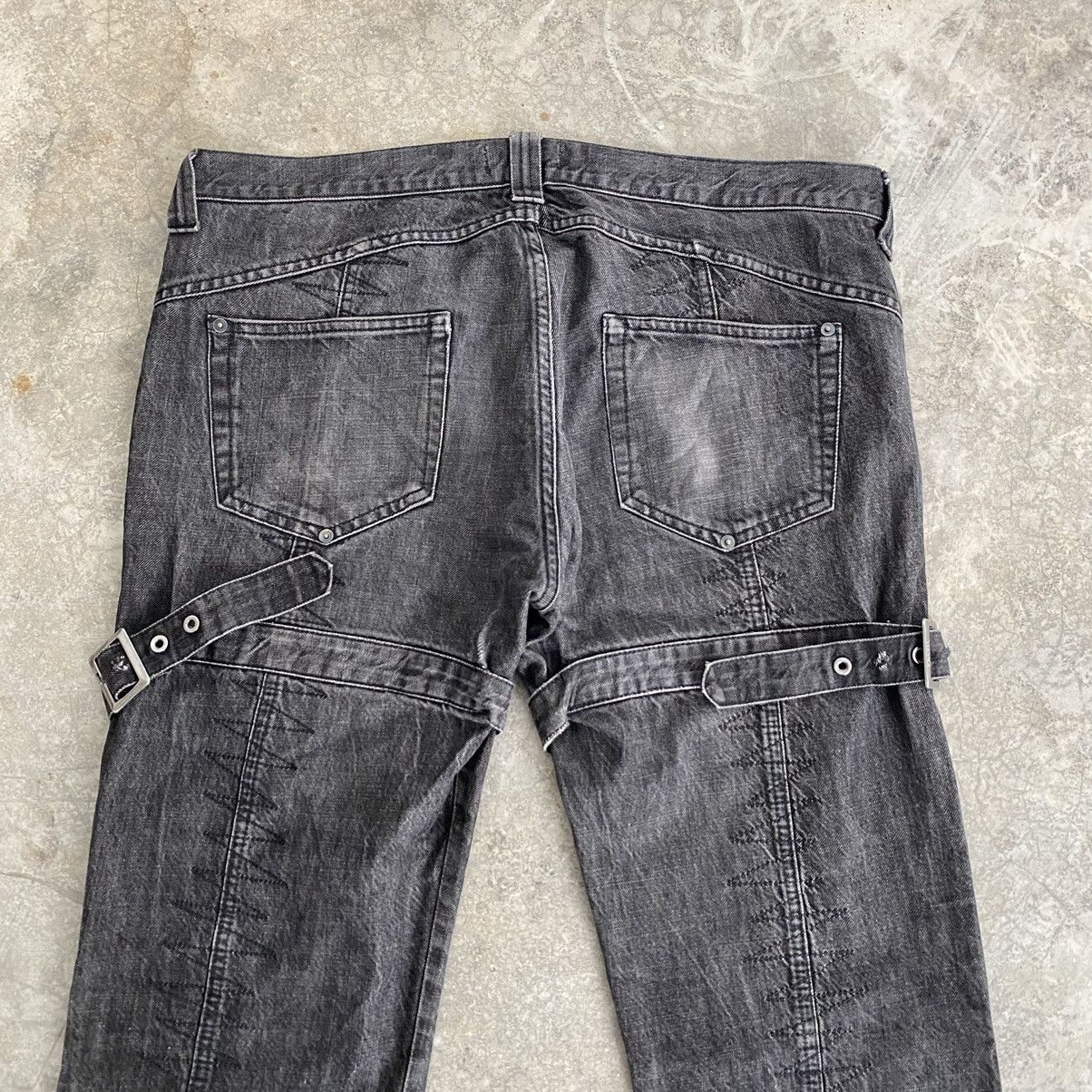 Versace 2004 Archive Versace Sanded Black Bondage Denim Jeans Size US 38 / EU 54 - 18 Thumbnail