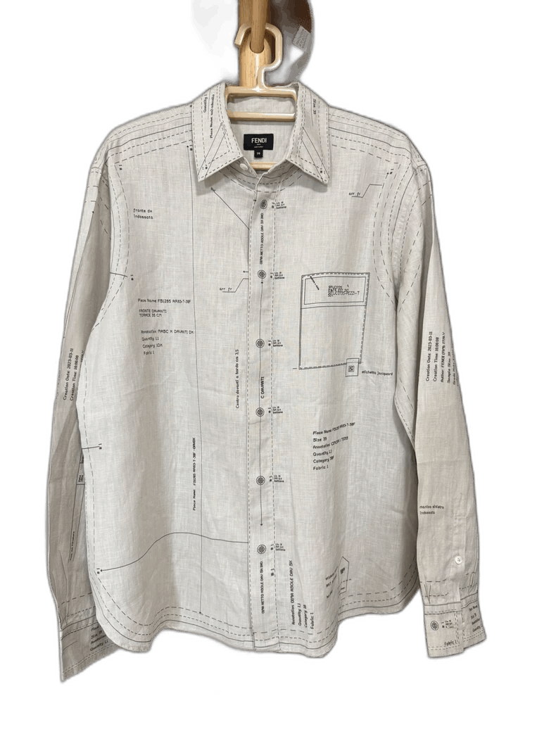 Fendi Fendi Linen Long Sleeve Shirt Jacket Size US M / EU 48-50 / 2 - 1 Thumbnail