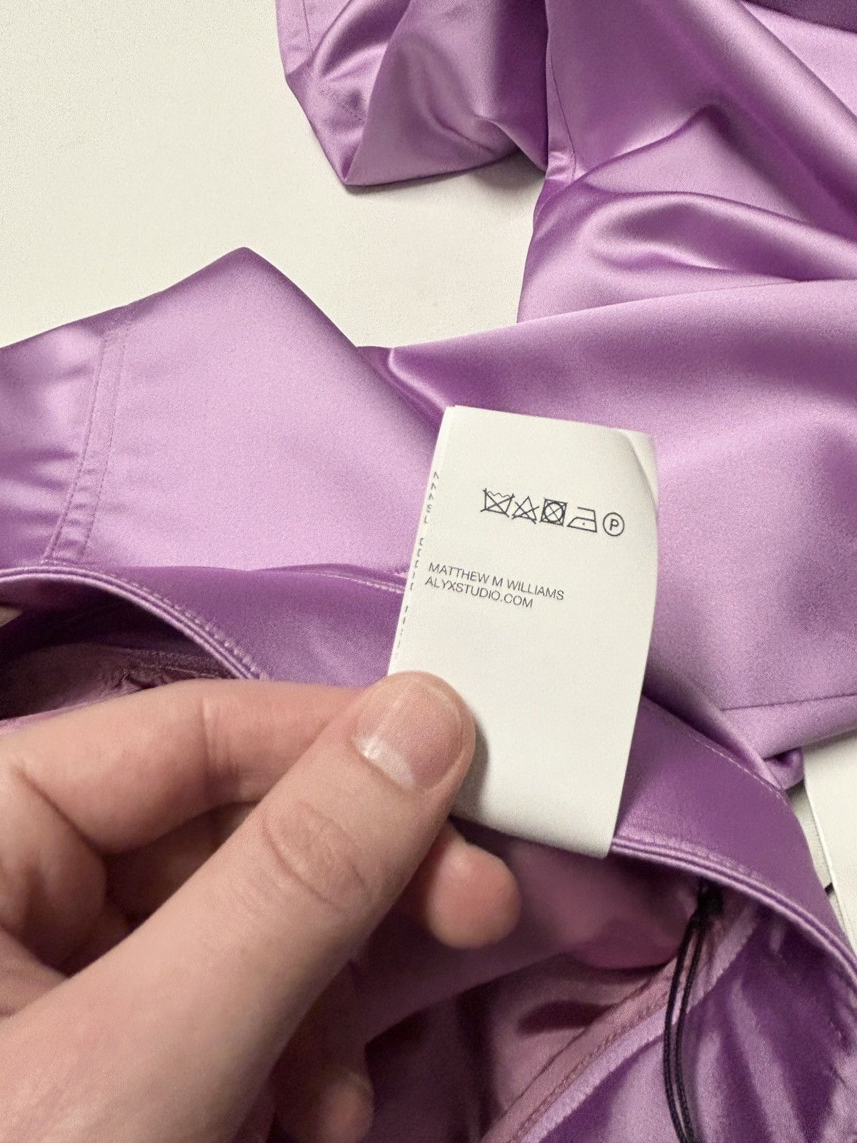1017 ALYX 9SM SS2023 Purple Satin Rollercoaster Buckle Flared Pant Size US 31 - 11 Thumbnail