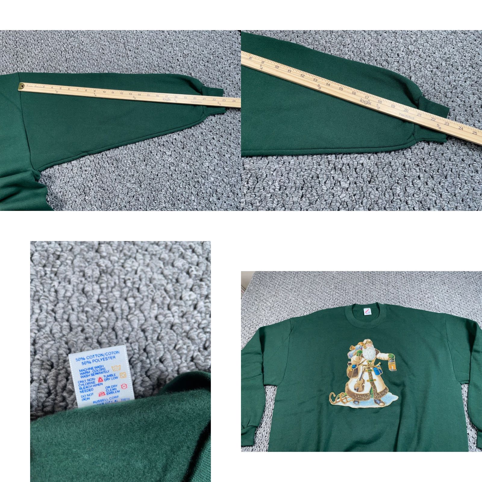 Jerzees VINTAGE Jerzees Sweatshirt Santa Claus Christmas Holiday Crewneck 2X Women Green 90s Glitter Size XXL / US 16-18 / IT 52-54 - 8 Thumbnail