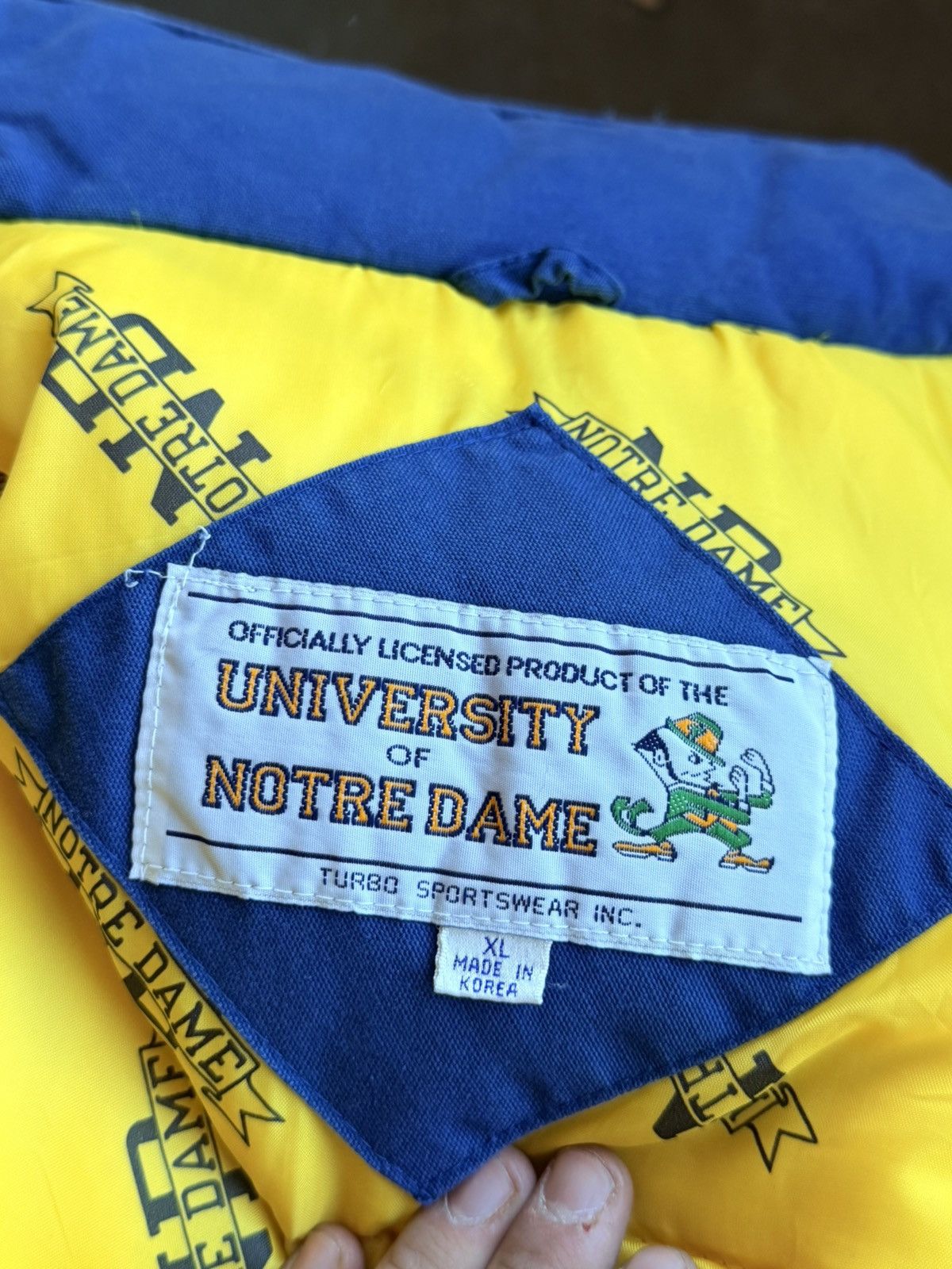 Vintage Noter Dame Heavy Zip Up Bomber Size US XL / EU 56 / 4 - 3 Thumbnail