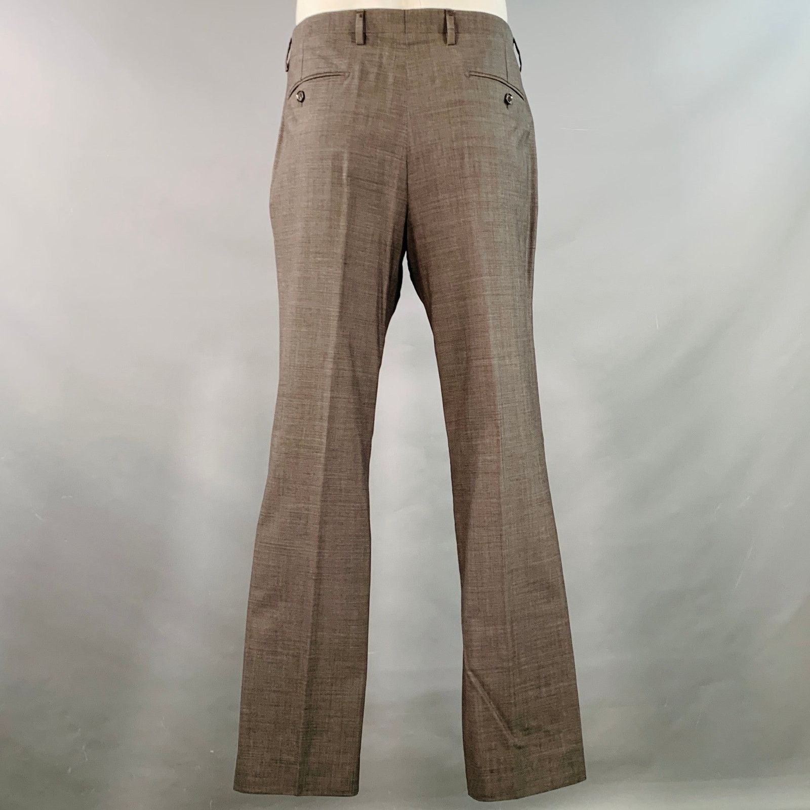 Burberry BURBERRY Size 46 Regular Grey Virgin Wool Notch Lapel Suit Size 46R - 5 Thumbnail