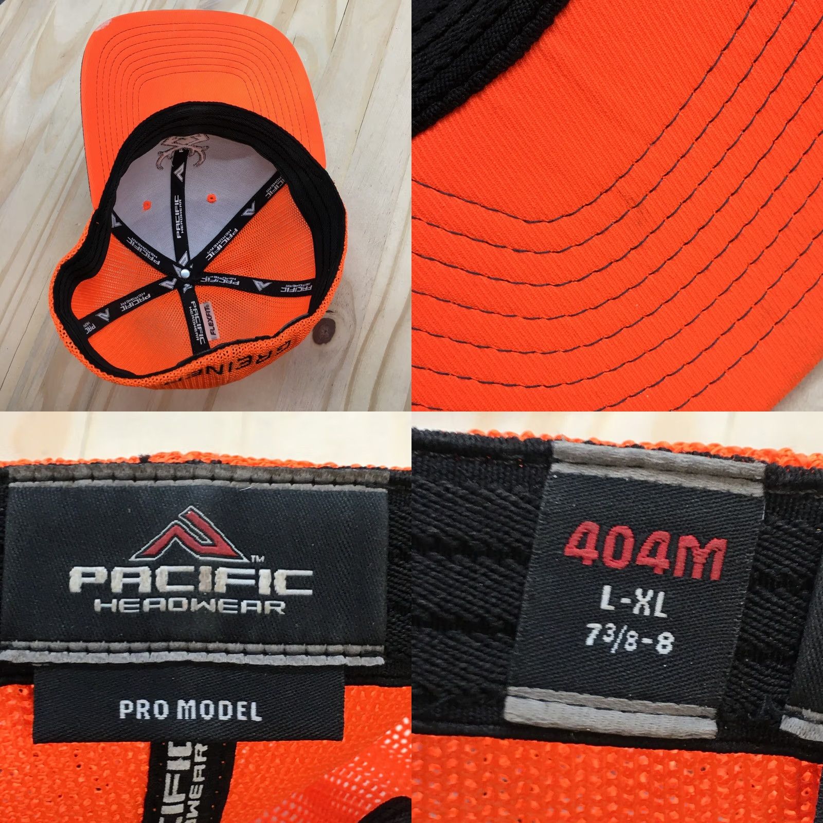 Vintage Greiner Pacific Headwear Trucker Hat Mens Orange L-XL Adjustable Curved Brim Size ONE SIZE - 8 Thumbnail