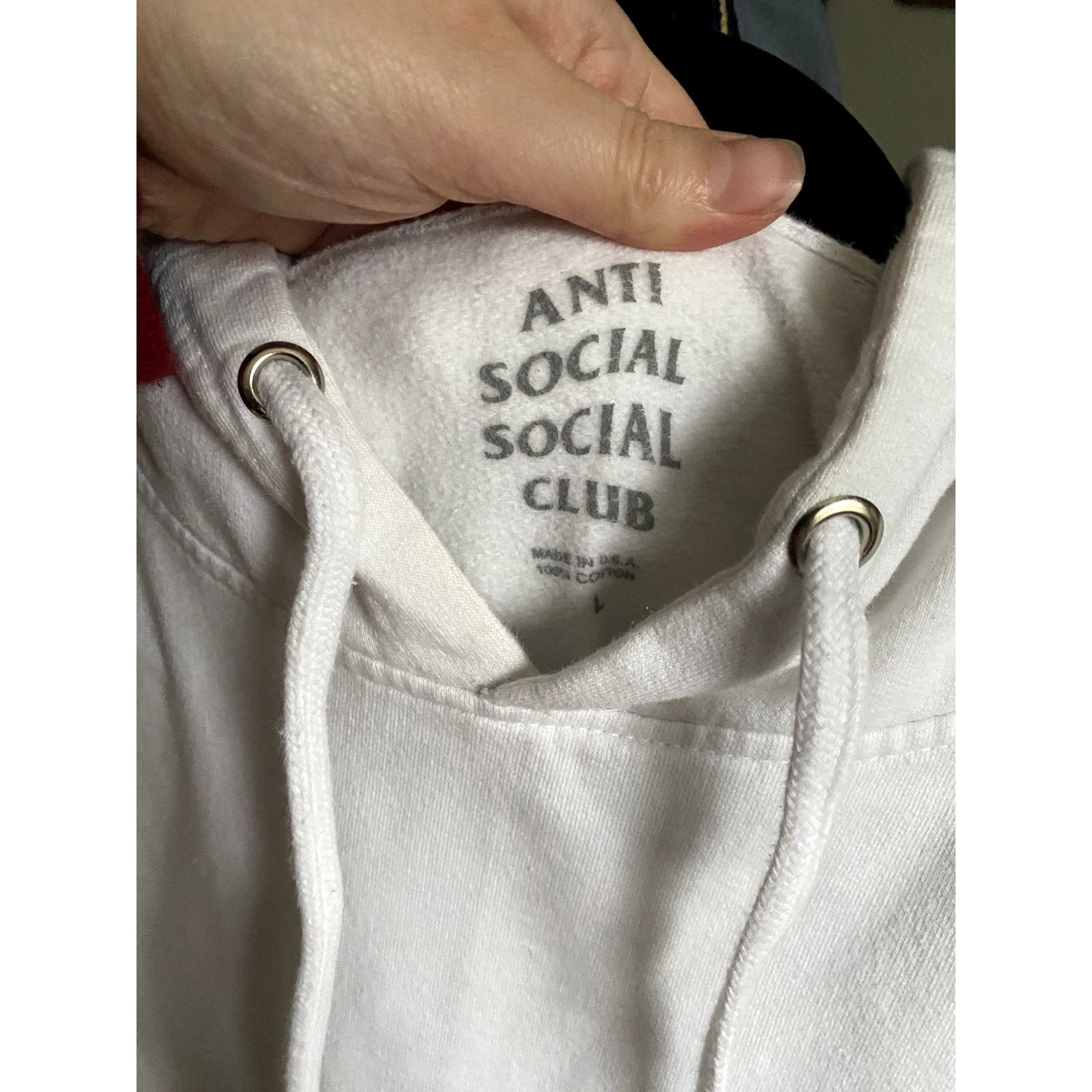 Anti Social Social Club Anti Social Social Club Flag Hoodie White Large Cotton Soft Size US L / EU 52-54 / 3 - 6 Thumbnail