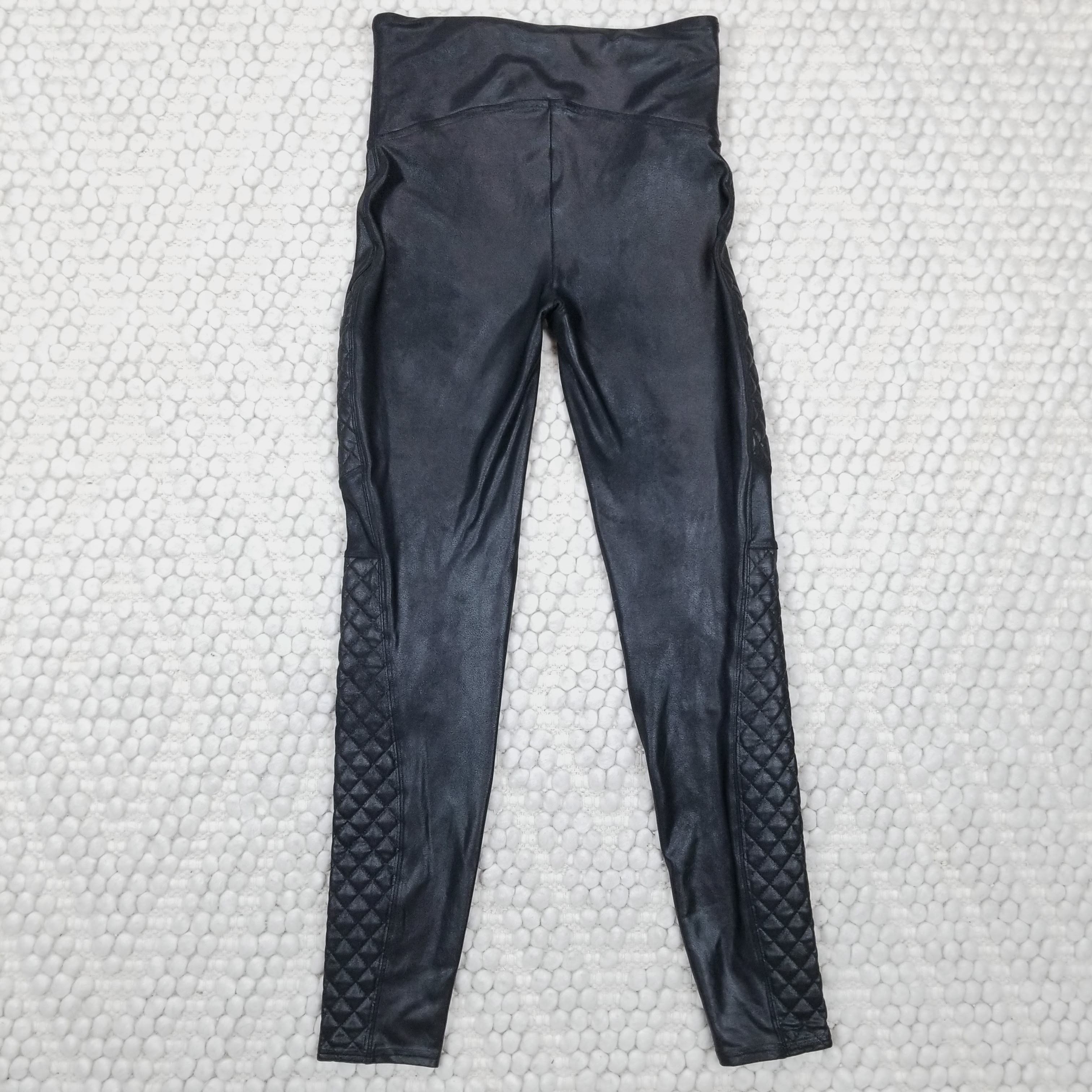 Spanx Quilted Faux Leather Leggings Moto Sz Medium Size 30" / US 8 / IT 44 - 8 Thumbnail