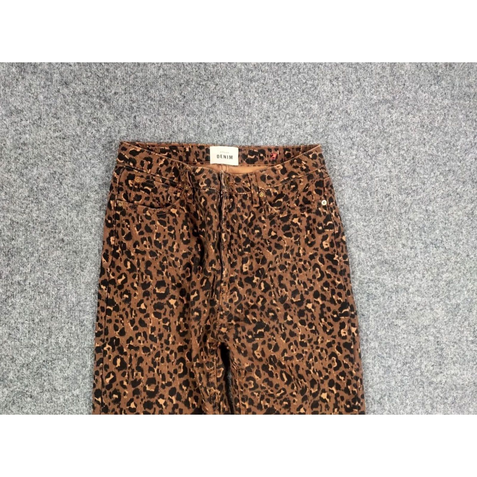Vintage Sezane France Design Art Leopard brown Denim Ankle Jeans Size 27" / US 4 / IT 40 - 6 Thumbnail