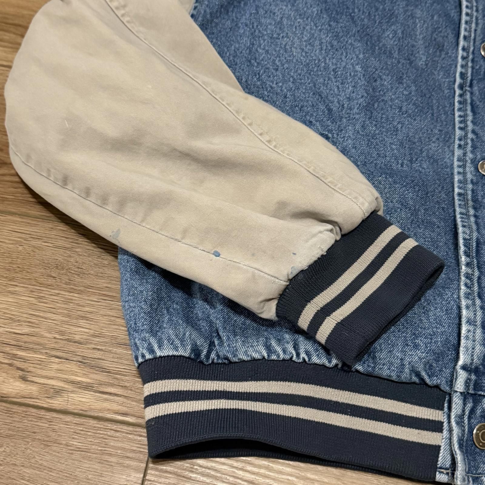 Swingster Vintage 90s NASCAR Goodyear Varsity Denim Bomber Jacket Size US L / EU 52-54 / 3 - 6 Thumbnail