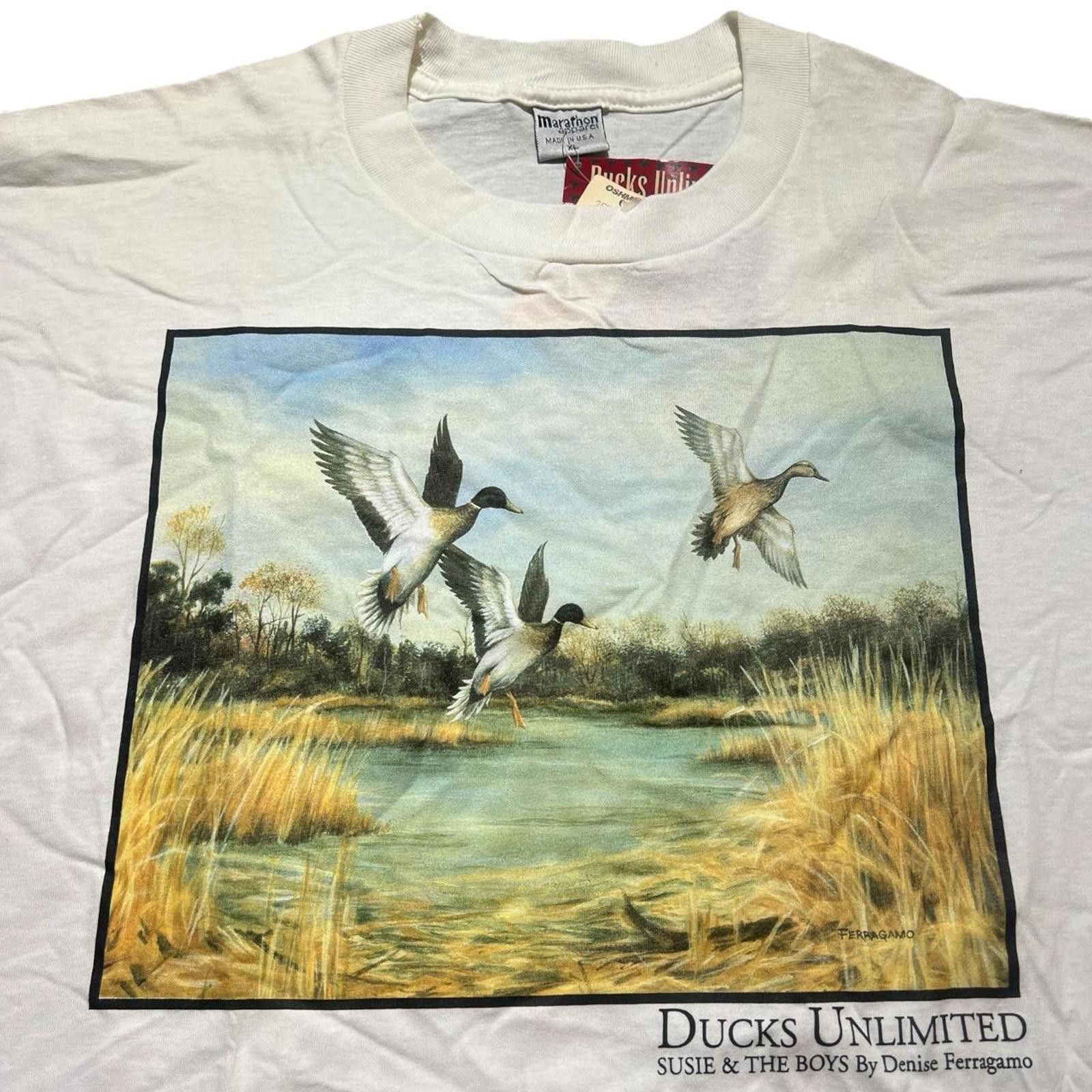 Designer 90s Ducks Unlimited Susie & The Boys By Denise Ferragamo Size US XL / EU 56 / 4 - 3 Thumbnail