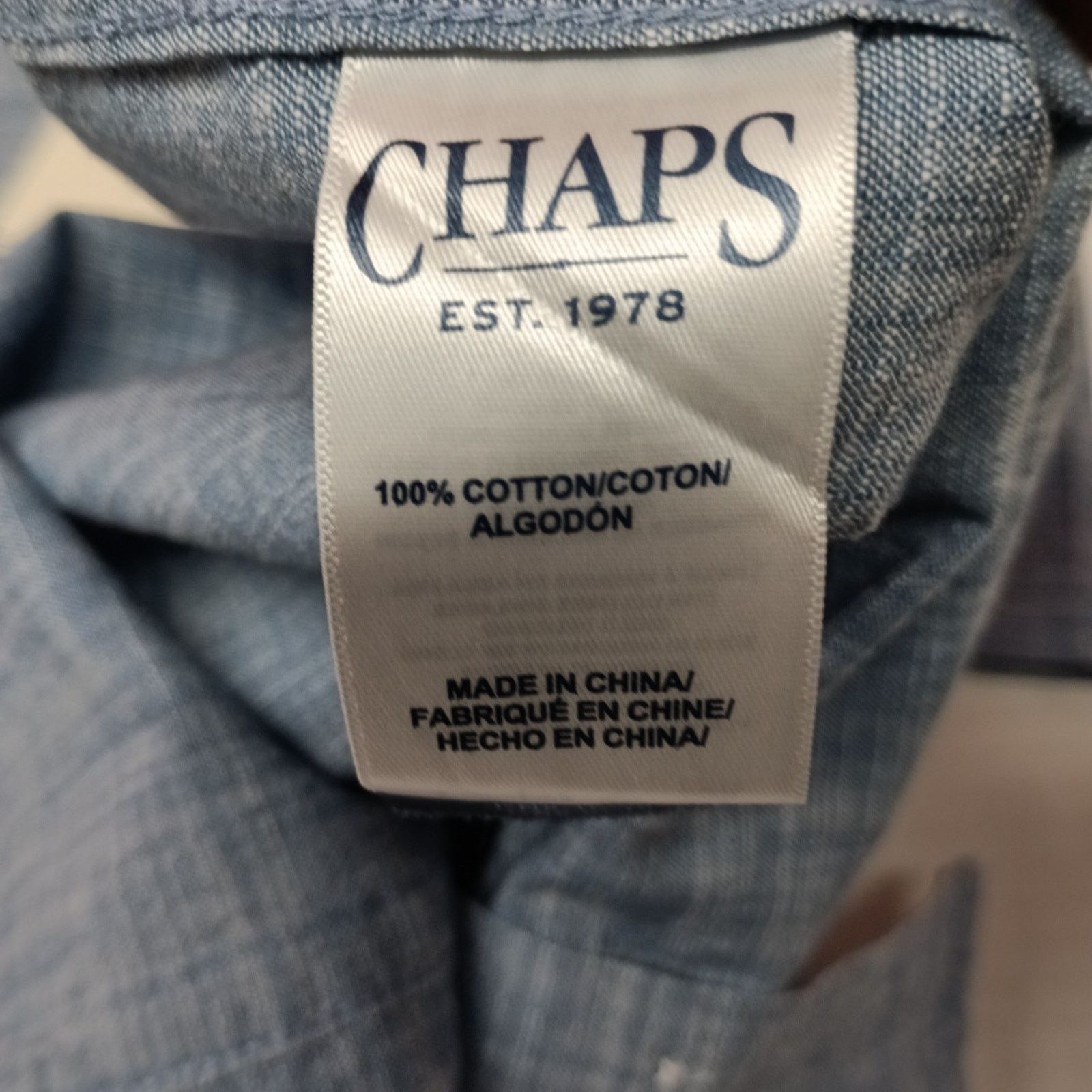 Chaps Chaps Seacoast Wash Chambray Woven Shirt Men's M Blue Shadow Size US M / EU 48-50 / 2 - 6 Thumbnail