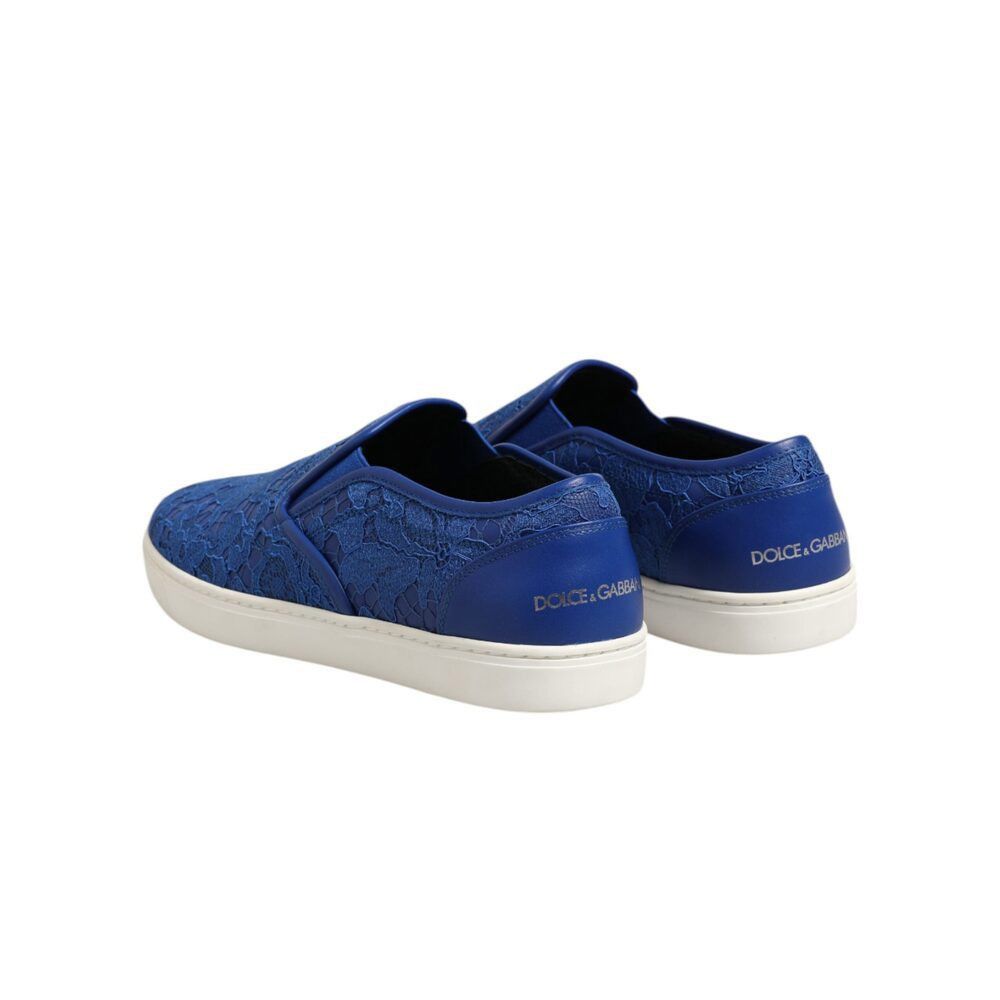 Dolce & Gabbana Dolce & Gabbana Blue Leather Lace Slip On Sneaker Shoes Size US 7 / EU 40 - 5 Thumbnail