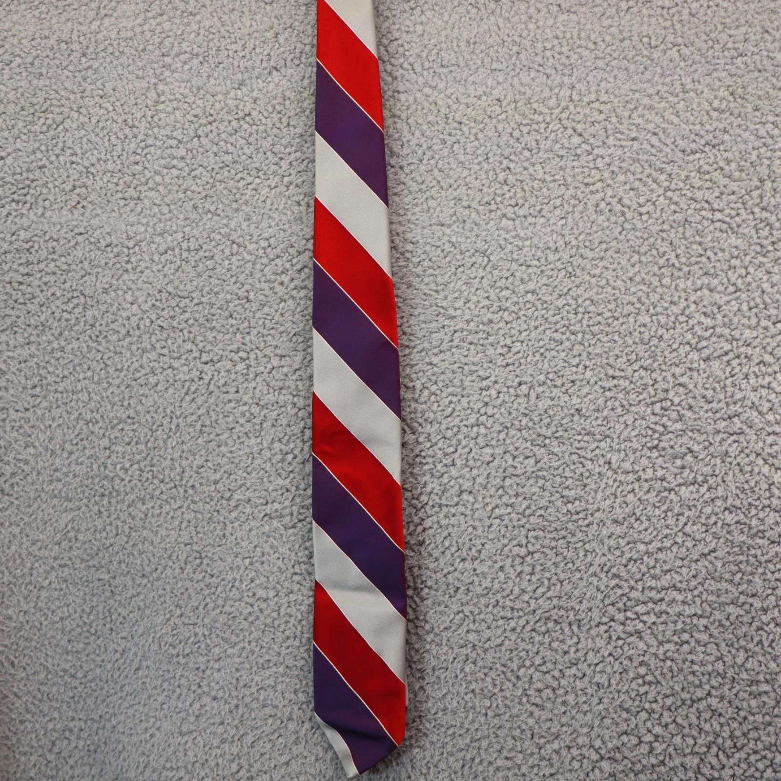 Other Wembley Polysilk Luxury tie Red Purple Grey Luxury Business Size ONE SIZE - 1 Thumbnail