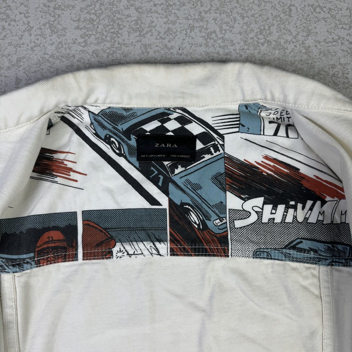Designer × Zara Zara Race Car Comics Strip Denim Jacket Size US M / EU 48-50 / 2 - 7 Thumbnail