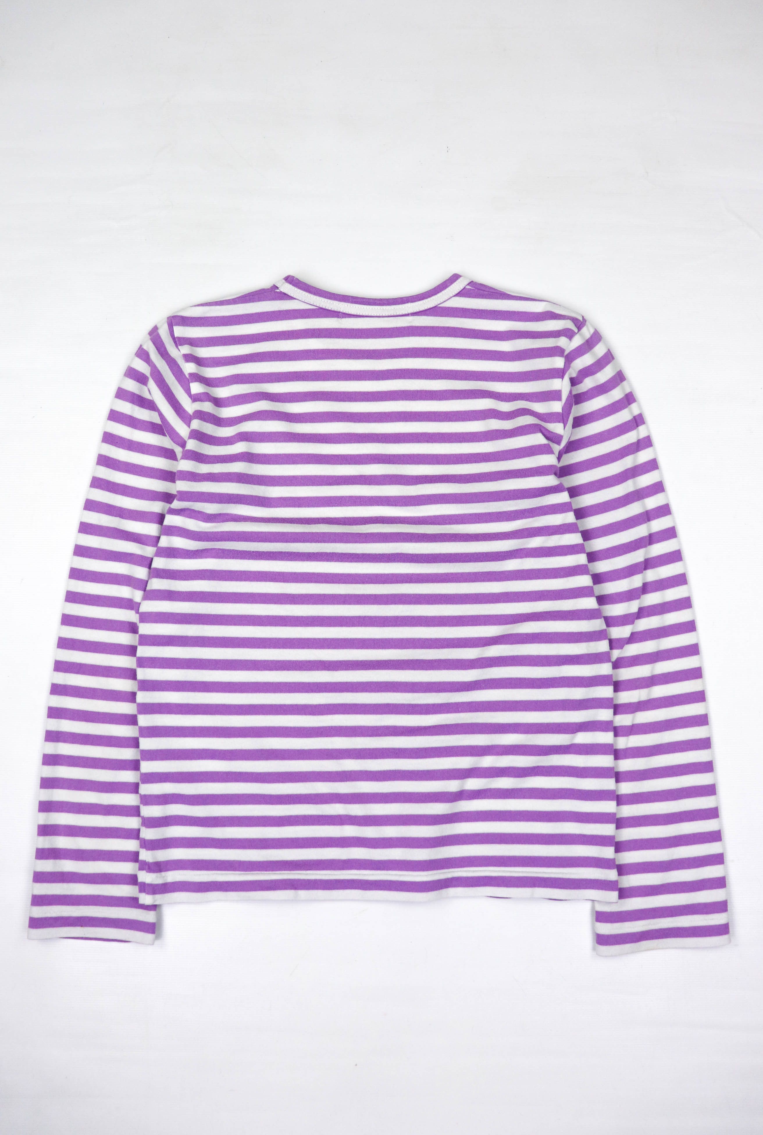 Comme des Garcons Comme des Garçons Purple White Striped Long Sleeve T-shirt Size S / US 4 / IT 40 - 2 Thumbnail