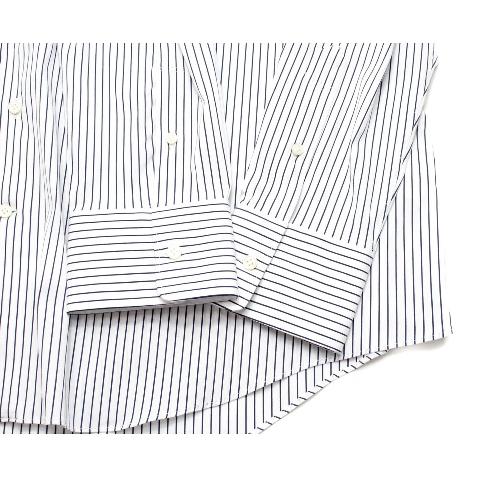 Suitsupply Suitsupply Slim Fit Formal Shirt Men's 3XL Button-Up Pinstriped Stretch White Dress Shirt Button-Up Formal, Business Mens 3XL White Size 48R - 5 Thumbnail