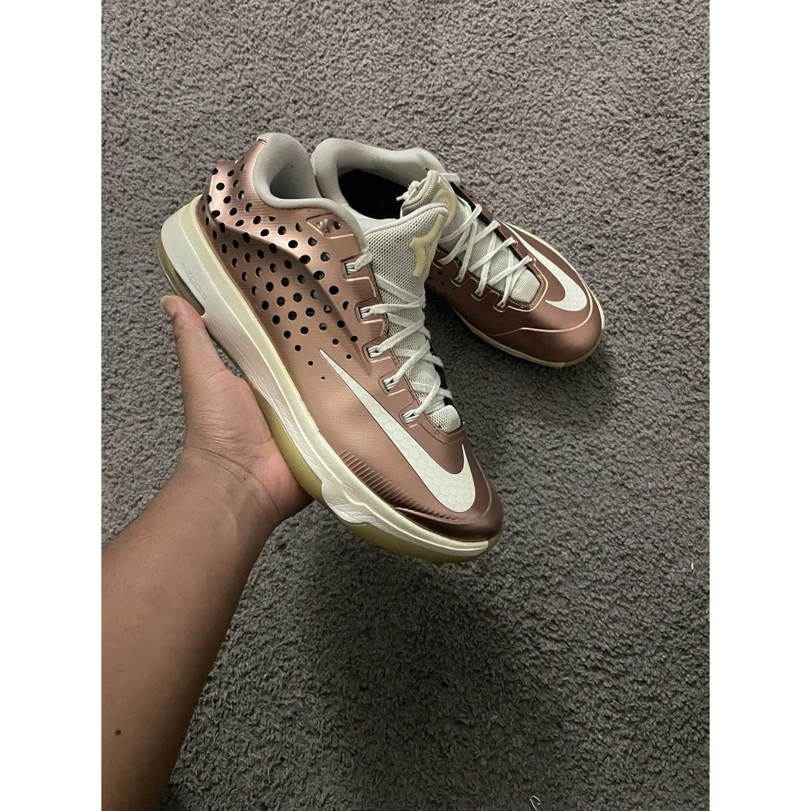 Nike Size 13- Nike KD 7 Elite EYBL Bronze & White 800514-914 Size US 13 / EU 46 - 1 Thumbnail