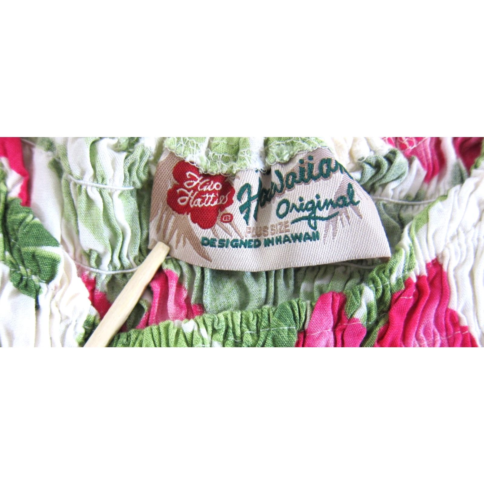 Hilo Hattie VINTAGE Hilo Hattie Pink Green Ivory Rayon Floral Hawaiian Tank Sun Dress Large Size L / US 10 / IT 46 - 3 Thumbnail