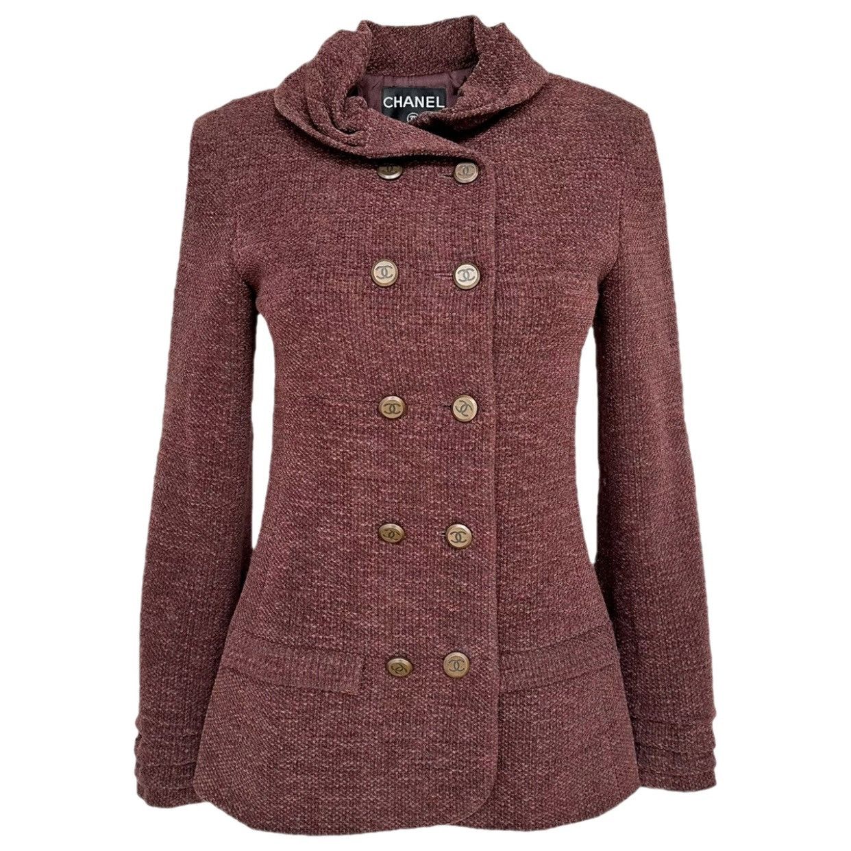 Chanel × Karl Lagerfeld Chanel double-breasted jacket in amaranth wool, 40 Size XS / US 0-2 / IT 36-38 - 1 Thumbnail