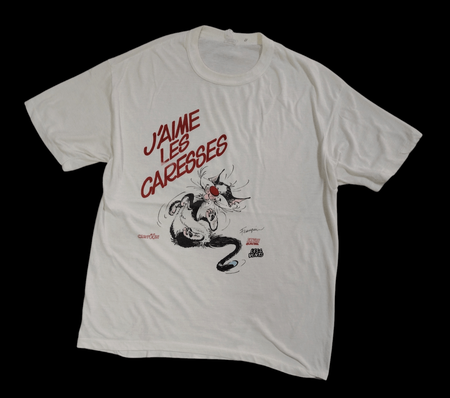 Cartoon Network × Vintage Vintage 80s Andre Franquin Single Stich Cat T Shirt Size US L / EU 52-54 / 3 - 1 Thumbnail