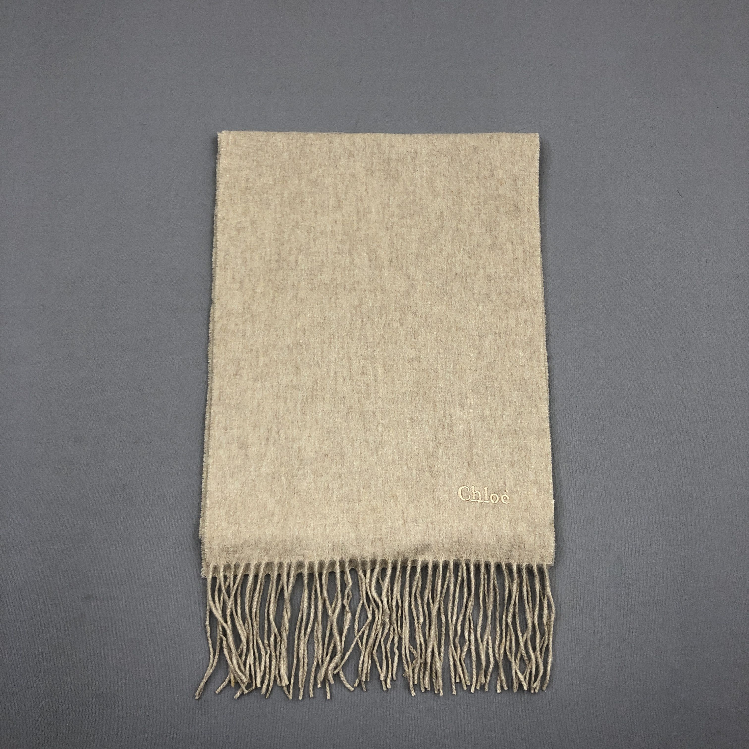 Japanese Brand Vintage Chloe Scarf Muffler Wool Cashmere Scarves Size ONE SIZE - 3 Thumbnail