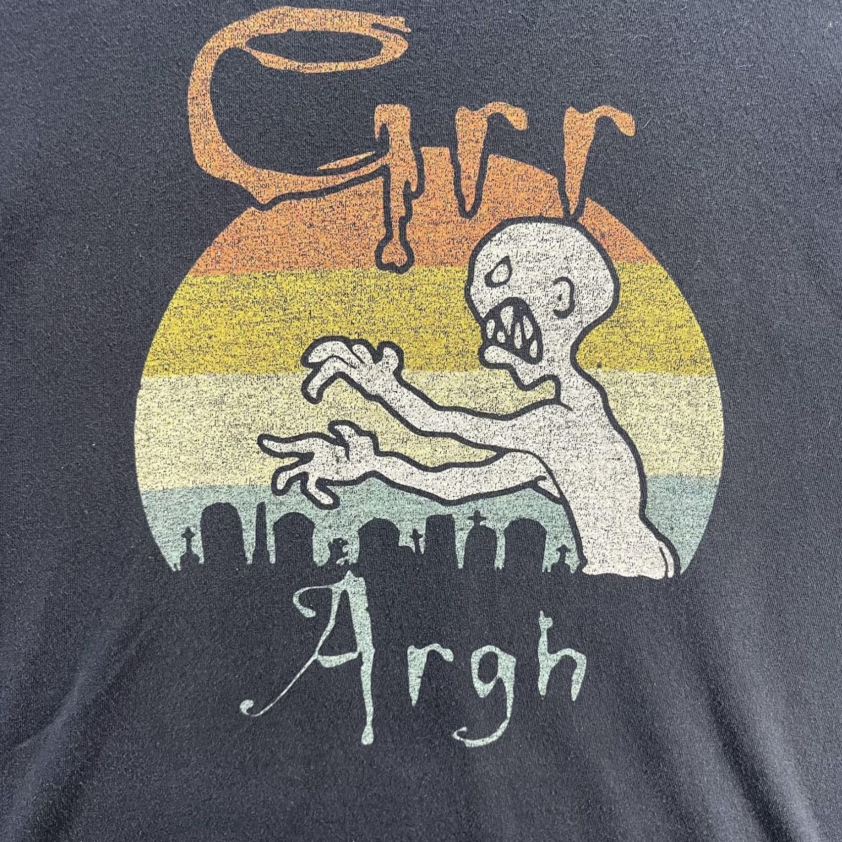 Gildan Gildan Shirt Mens 2XL Black Grr Argh Halloween Graphic Tee Cotton Pride Shirt Funny Zombie Crew Neck Short Sleeve Graphic Print Mens Size US XXL / EU 58 / 5 - 3 Thumbnail