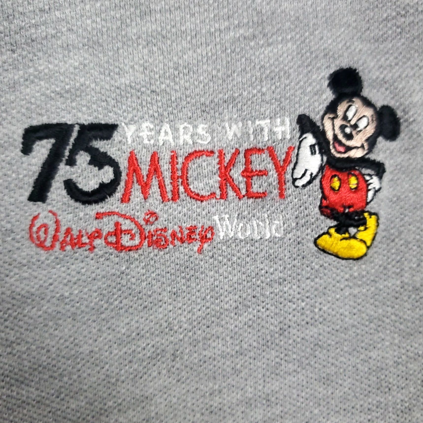 Disney Disney World 75 Years Mickey Mouse Gray Mens Polo Shirt Short Sleeve Size Large Size US L / EU 52-54 / 3 - 2 Thumbnail