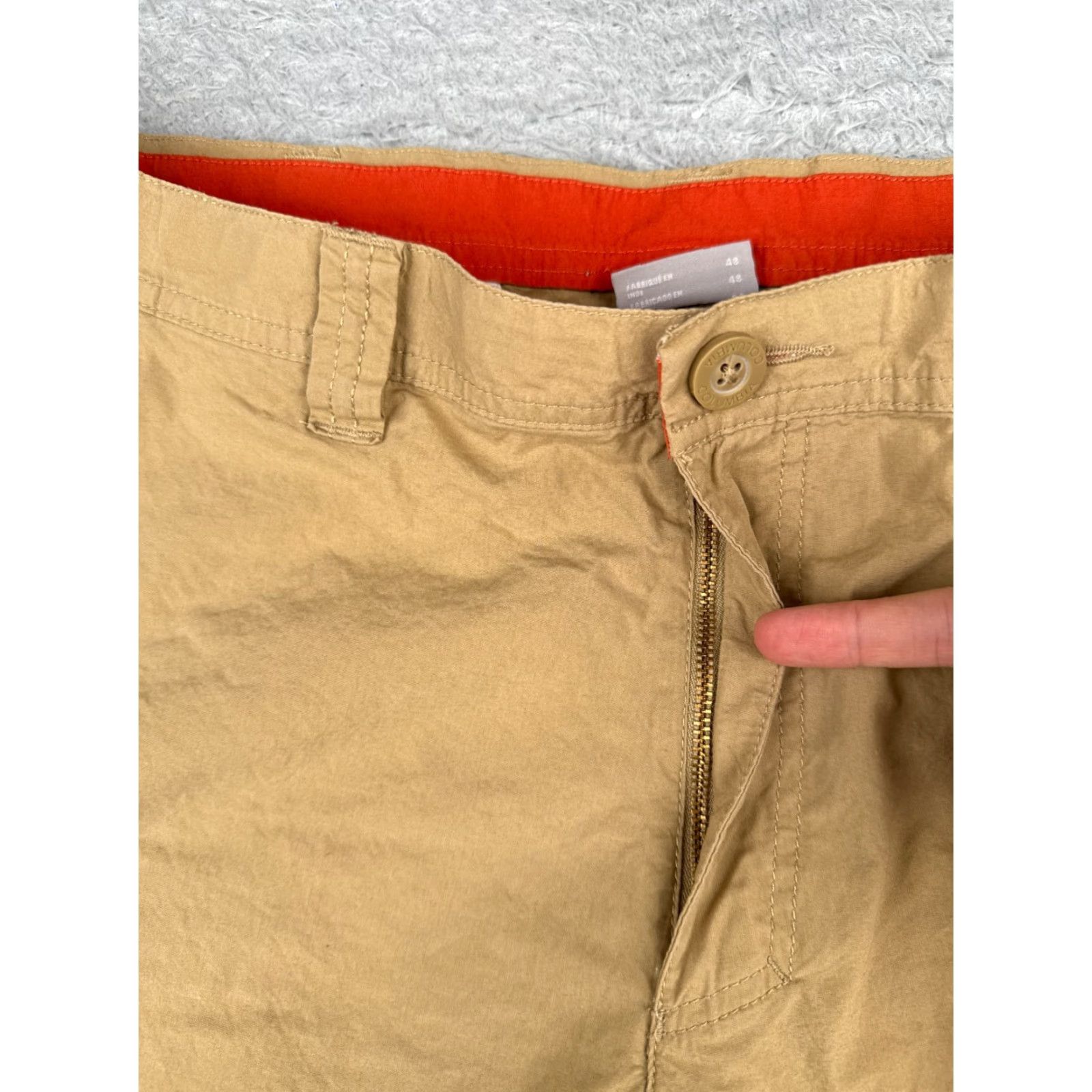 Vintage Columbia Men Shorts 38 Beige Chino 100% Cotton Zip Fly 38x10 Casual Travel Size US 38 / EU 54 - 6 Thumbnail