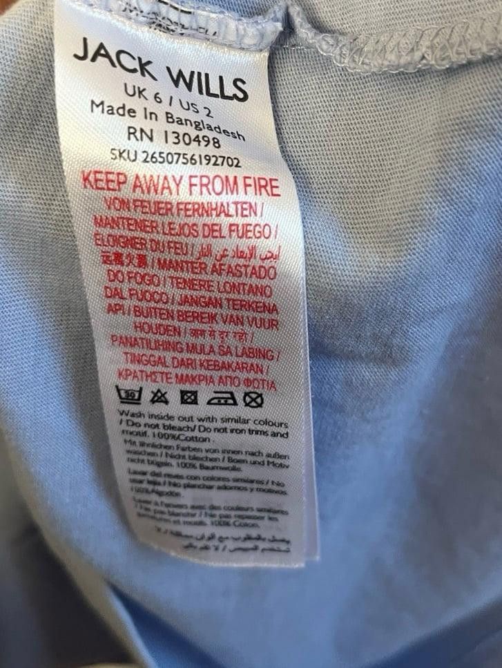 Jack Wills Jack Wills Womens crewneck tee tshirt, size 2 XS, light blue Size XS / US 0-2 / IT 36-38 - 3 Thumbnail