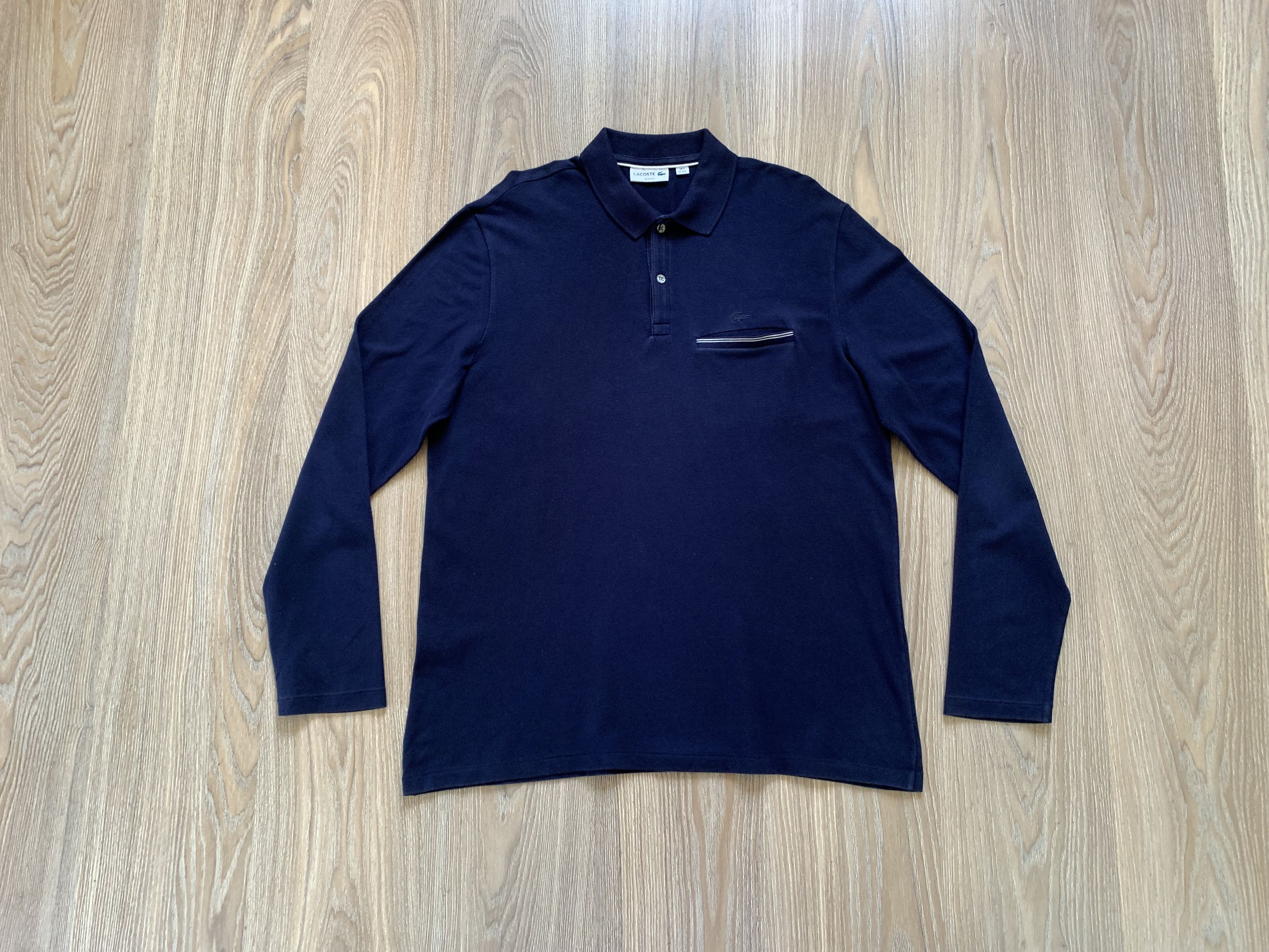 Lacoste × Vintage Lacoste Pocket Long Sleeve Polo Size US XL / EU 56 / 4 - 1 Thumbnail