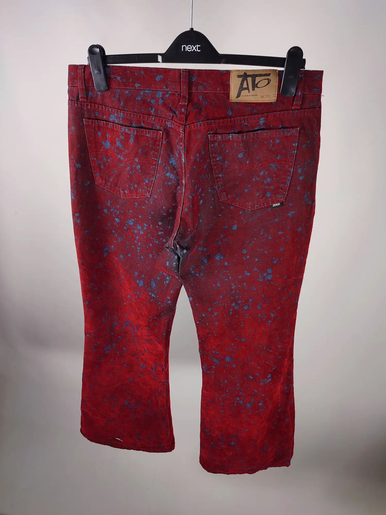 If Six Was Nine ATO The Kick Of Fashion Velour Flared Vampire Jeans Size US 33 - 10 Thumbnail