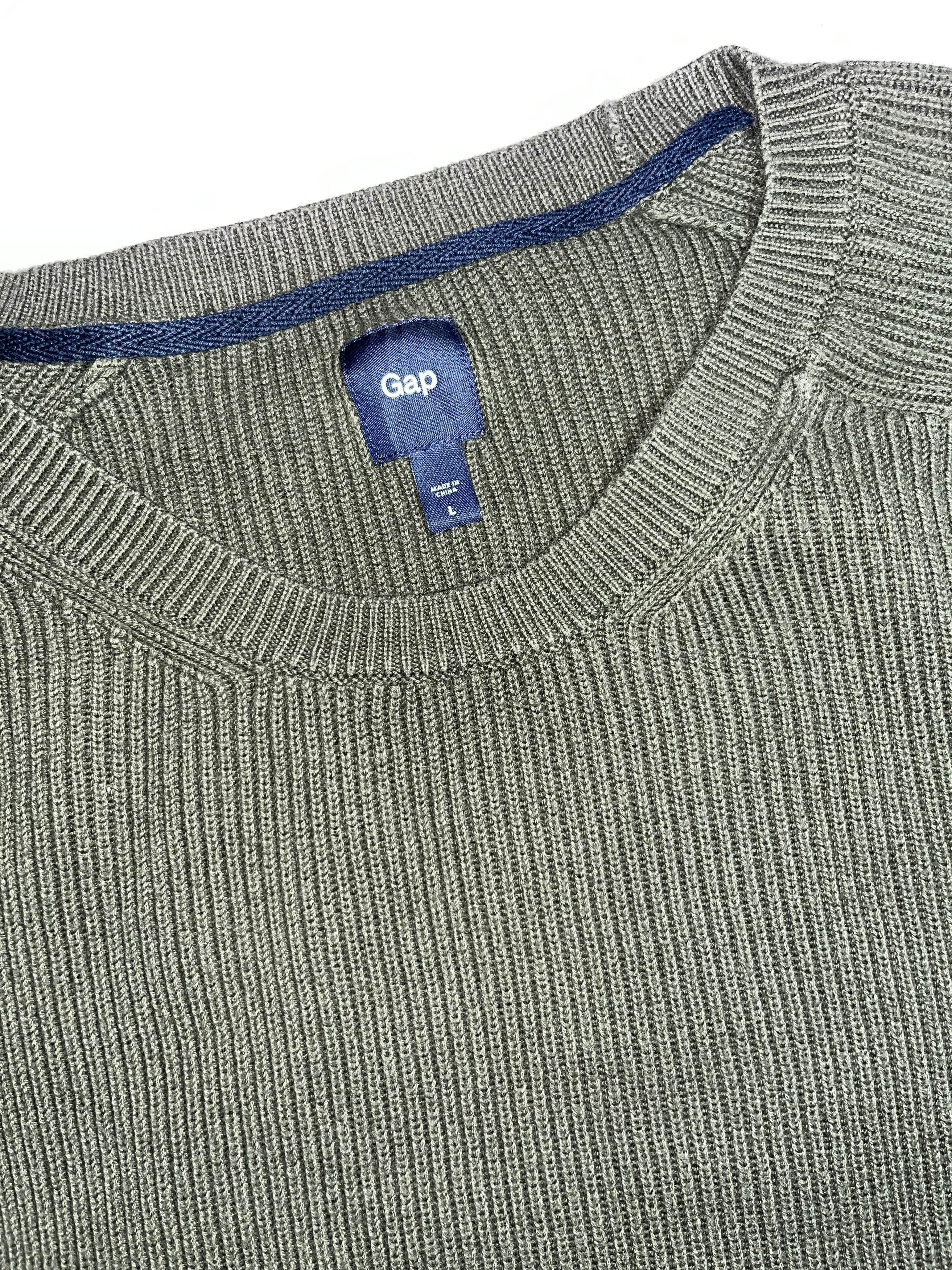 Gap × Vintage GAP Olive Green Ribbed Sweatshirt Size US L / EU 52-54 / 3 - 4 Thumbnail