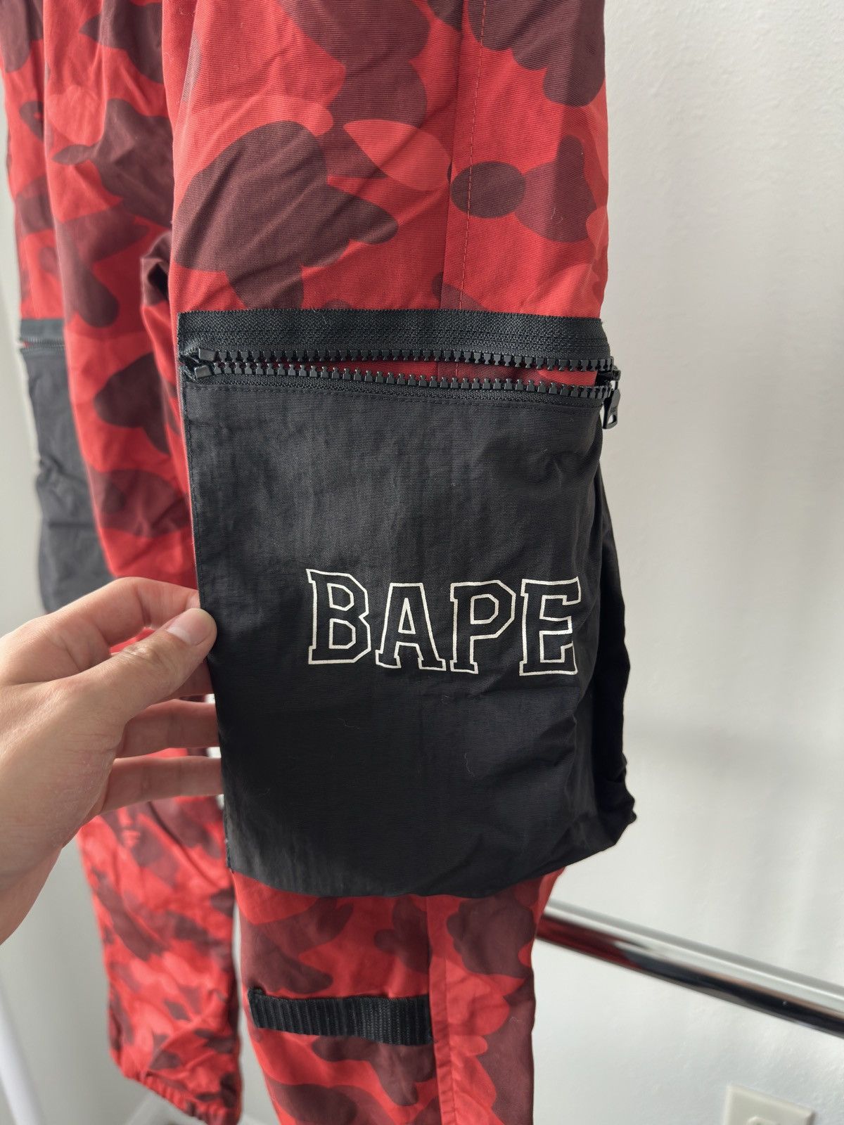 Bape BAPE Camo Cargo Nylon Pants Red Size US 30 / EU 46 - 4 Thumbnail