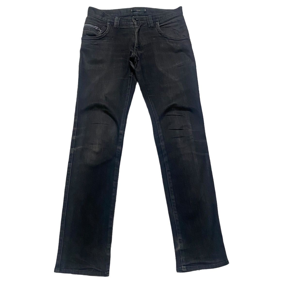 Japanese Brand HALB Black Assymetrical Denim Jeans Size US 30 / EU 46 - 2 Thumbnail