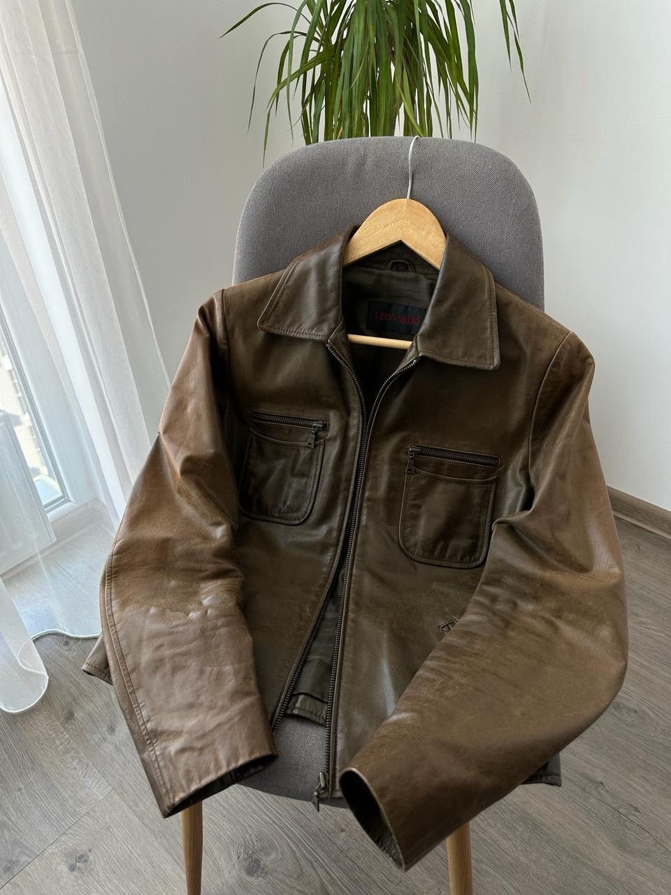 Genuine Leather × Japanese Brand × Vintage Vintage Genuine Leather Leonardo Brown Jacket Size US S / EU 44-46 / 1 - 14 Thumbnail