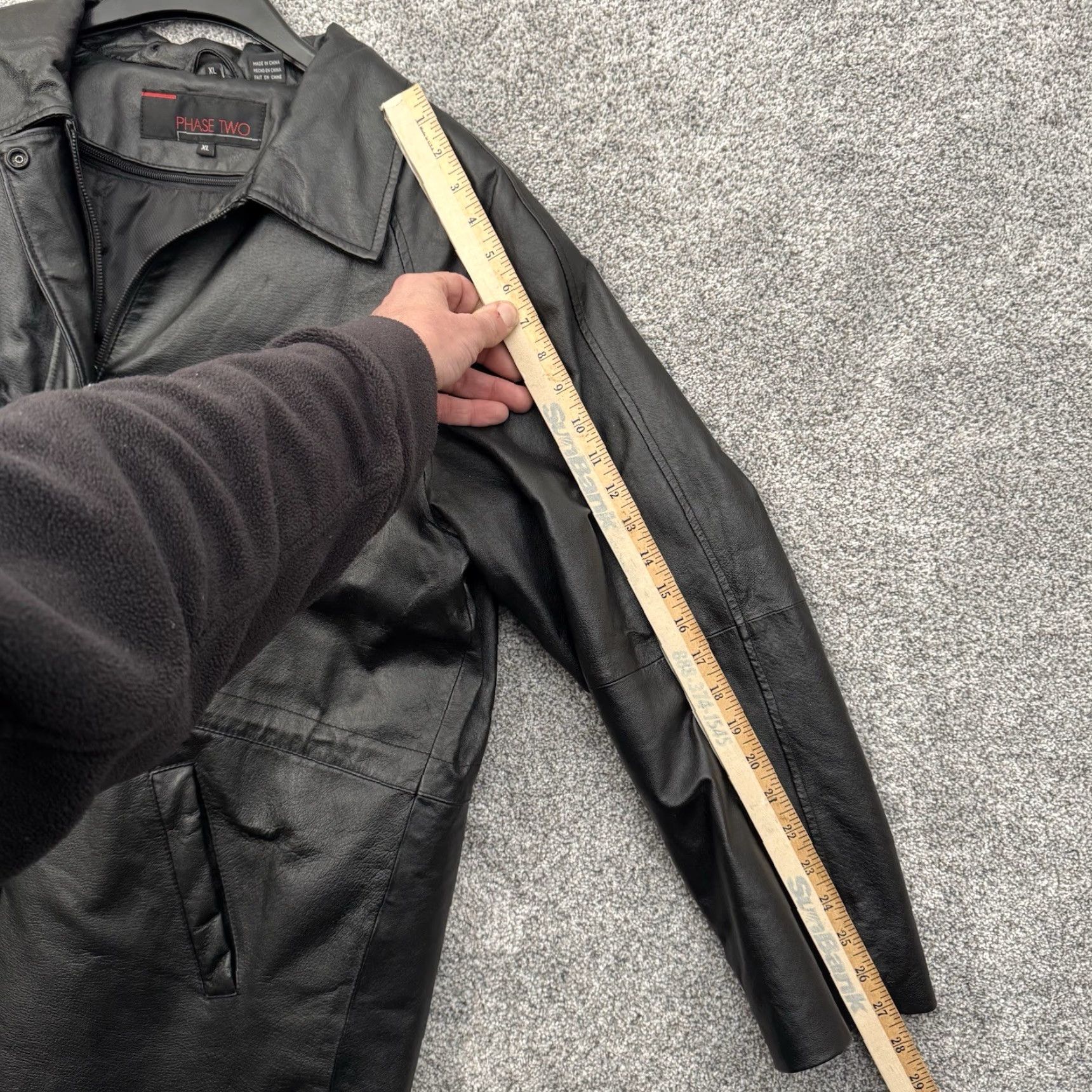 Vintage VINTAGE Phase Two Leather Coat Mens XL Black 90s Y2K Streetwear Overcoat Lined Pockets Zipper Casual Size US XL / EU 56 / 4 - 4 Thumbnail