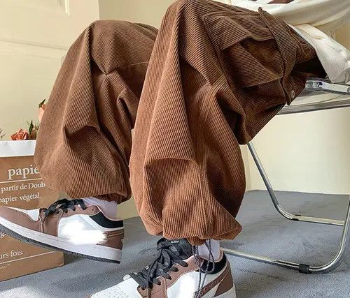 Japanese Brand Fukuoka x Kyoko Brown Cargo Corduroy Pants Size US 31 - 3 Thumbnail