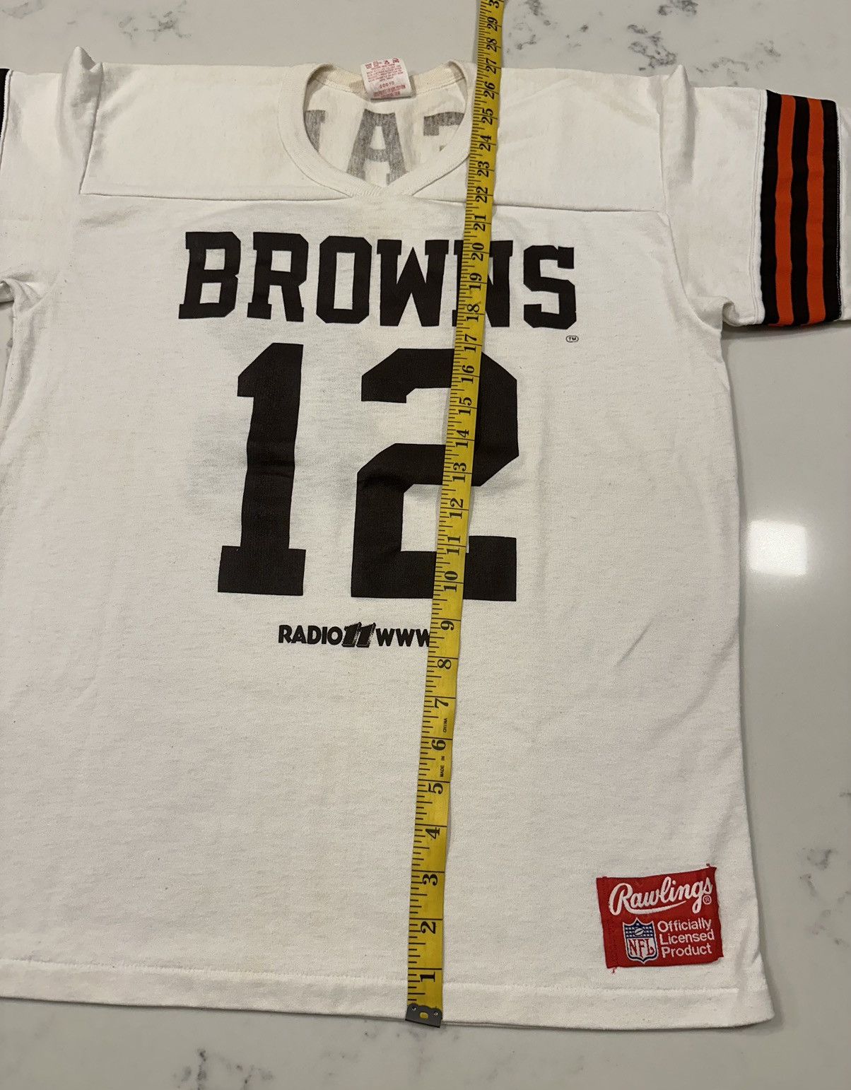 NFL × Vintage Rawlings 1980s NFL Cleveland Browns Jersey Shirt Radio Fan Size US L / EU 52-54 / 3 - 10 Thumbnail