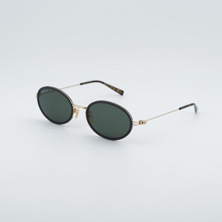 Gucci Gucci GG1980S 001 Sunglasses Transparent Dark Grey/Gold Oval Size ONE SIZE - 1 Thumbnail