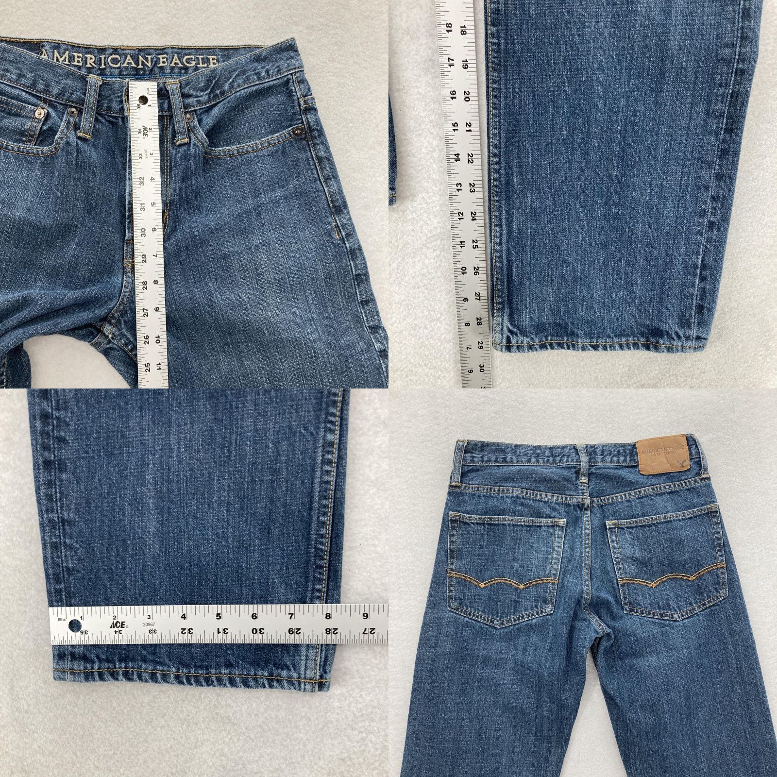 Vintage VINTAGE American Eagle Jeans Mens 28x30 Blue Relaxed Fit Denim Straight Leg Medium Wash Mens Jeans Size US 28 / EU 44 - 8 Thumbnail