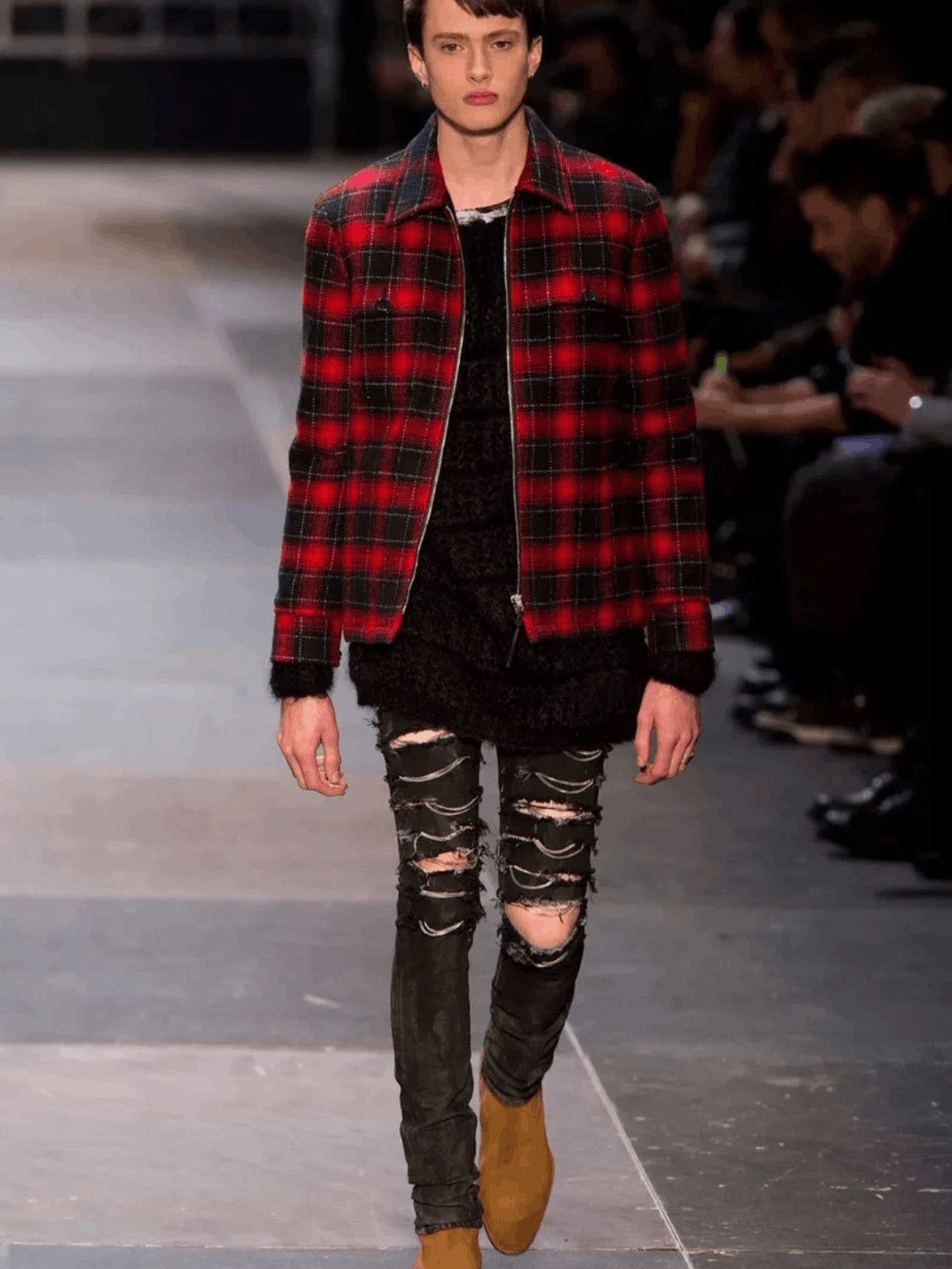 Saint Laurent Paris Sz 50 Saint Laurent Paris by Hedi 13AW Plaid Jacket-2508 Size US M / EU 48-50 / 2 - 9 Thumbnail