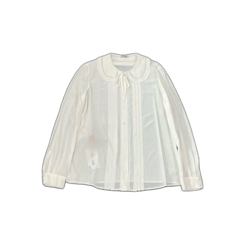 Miu Miu Silk Shirt with Bow Tie Design