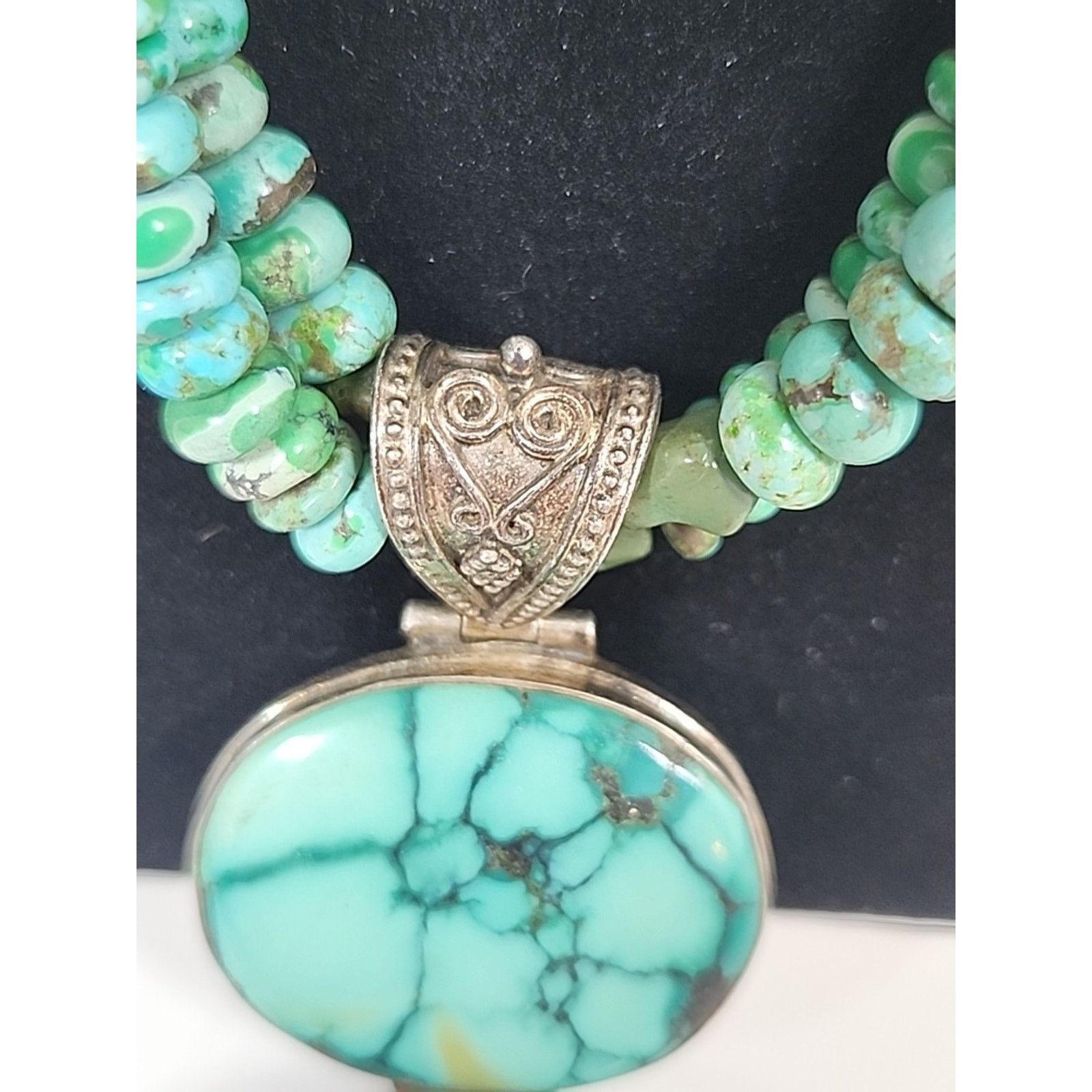 Other Sterling Southwestern Turquoise Beaded And Pendant Necklace Size ONE SIZE - 3 Thumbnail