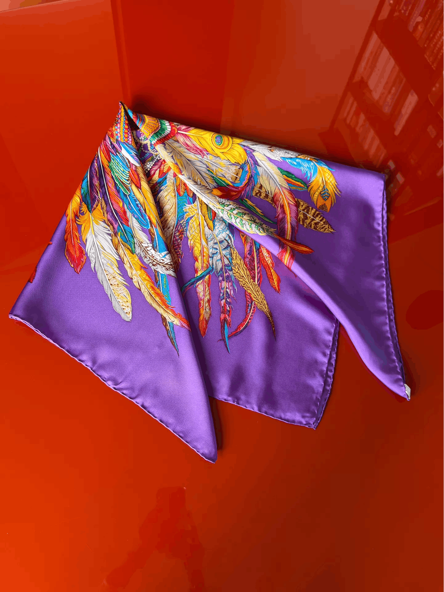 Gucci Gucci Vintage Purple Feather Tribal Headpiece 90cm Size ONE SIZE - 3 Thumbnail