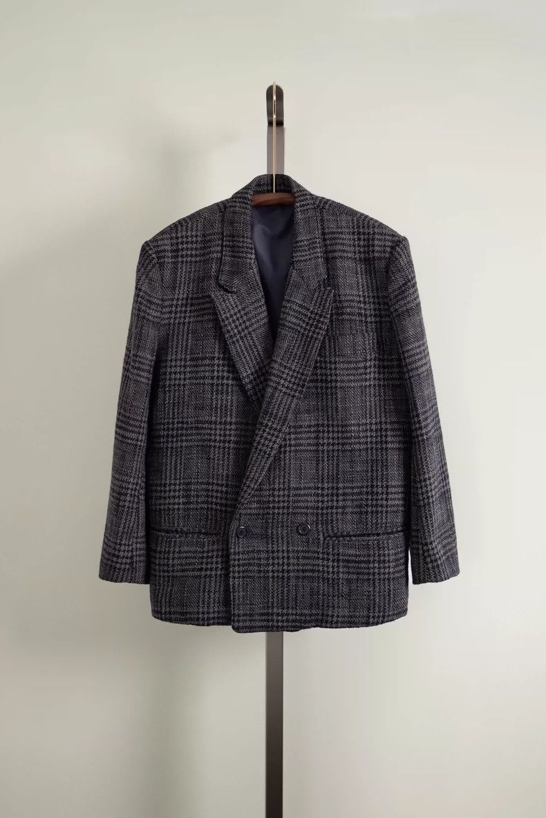 Yohji Yamamoto Yohji Yamamoto size s Grey and black striped double-breaste Size 36R - 2 Thumbnail