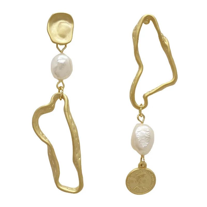 Other Asymmetric Long Baroque Pearl Earrings Size ONE SIZE - 7 Thumbnail