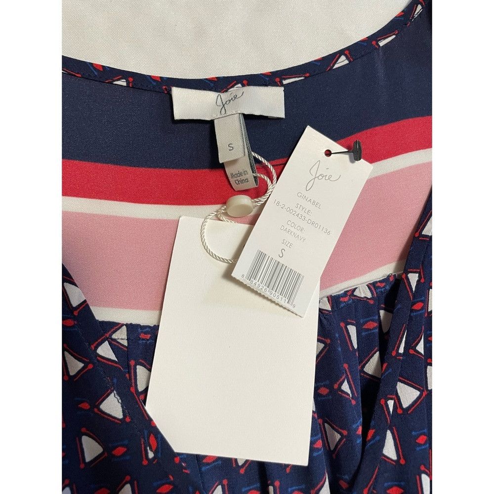 Joie NWT New $328 Joie Ginabel Silk Handkerchief Dress Blue Red Size S / US 4 / IT 40 - 6 Thumbnail