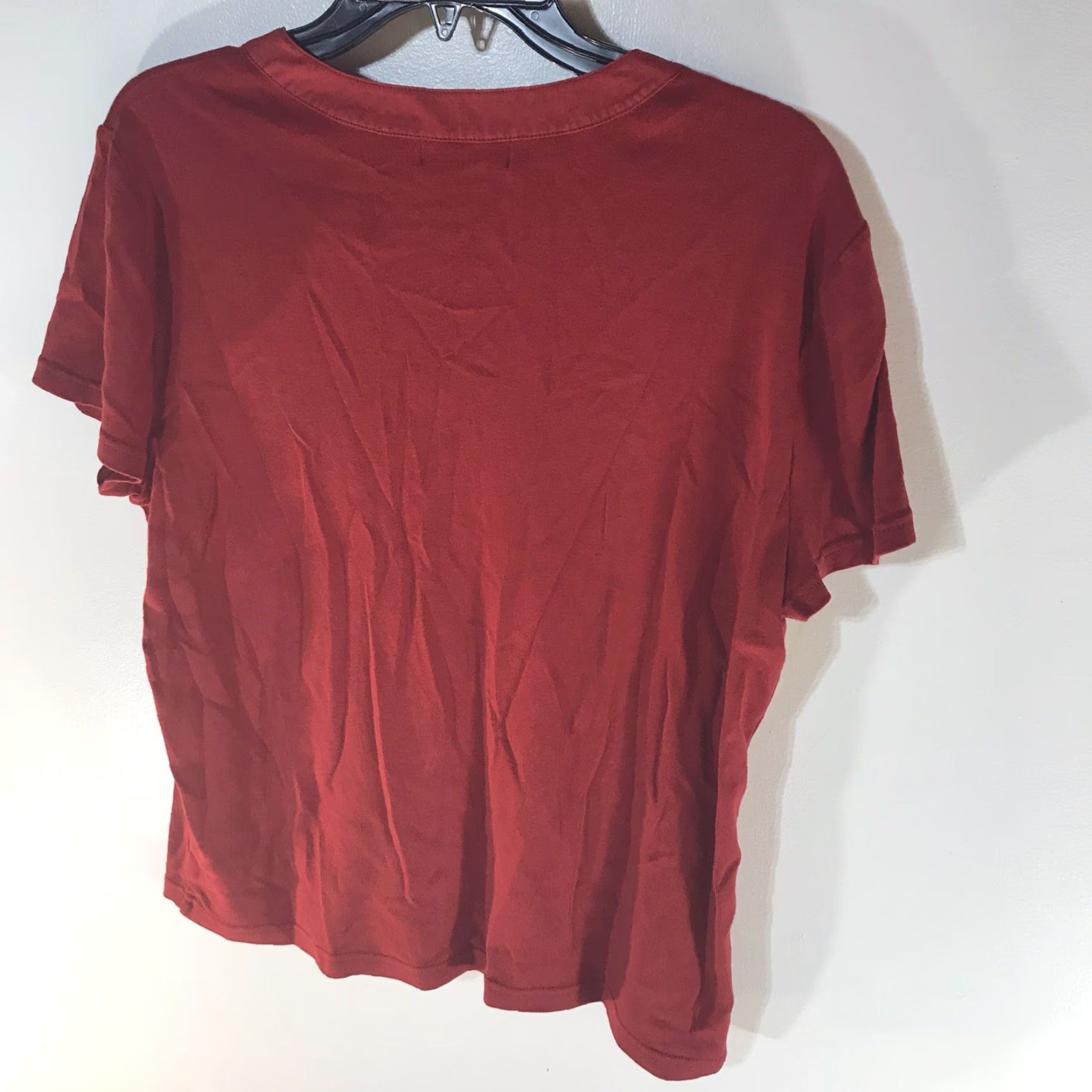 Chaps Vintage Chaps Women's V-Neck Knit Top XL Rust Short Sleeve Casual Blouse with Pockets Size XL / US 12-14 / IT 48-50 - 2 Thumbnail