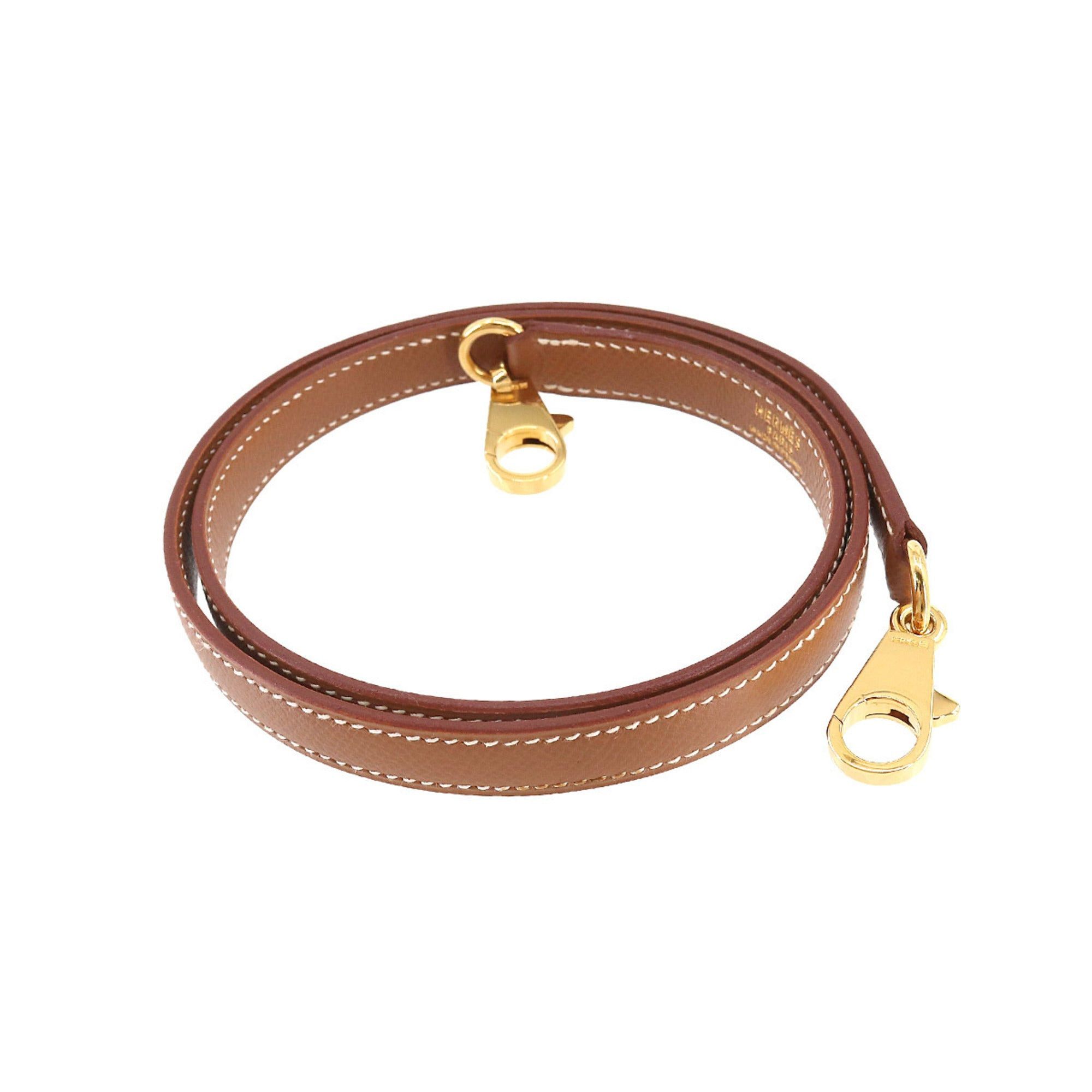 image of Hermes Kelly Bolide Shoulder Strap Epson Gold Brown Accessory in Black, Women's