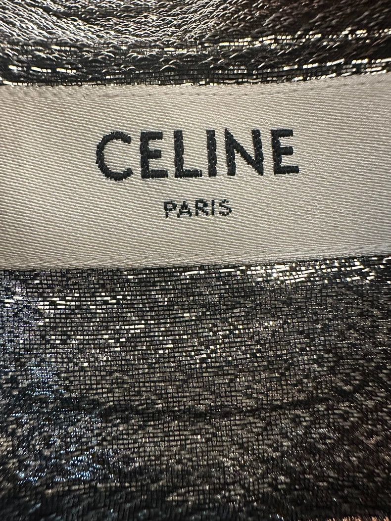 Celine CELINE size 40 Silkworm silk snake silver thread shirt Size US XXS / EU 40 - 2 Thumbnail