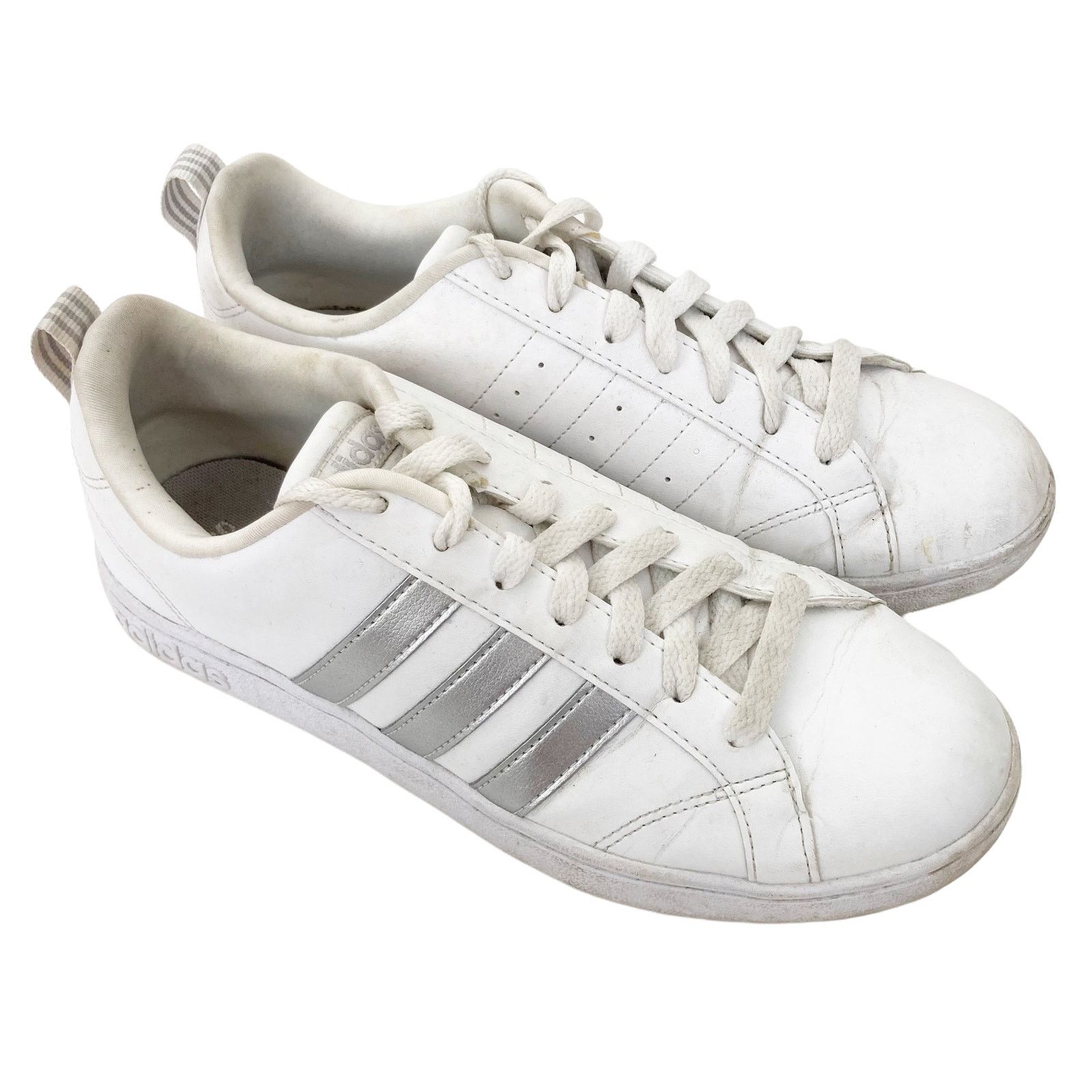 Adidas Adidas VS Advantage White Silver Sneakers Sz 7.5 Size US 7.5 / IT 37.5 - 7 Thumbnail