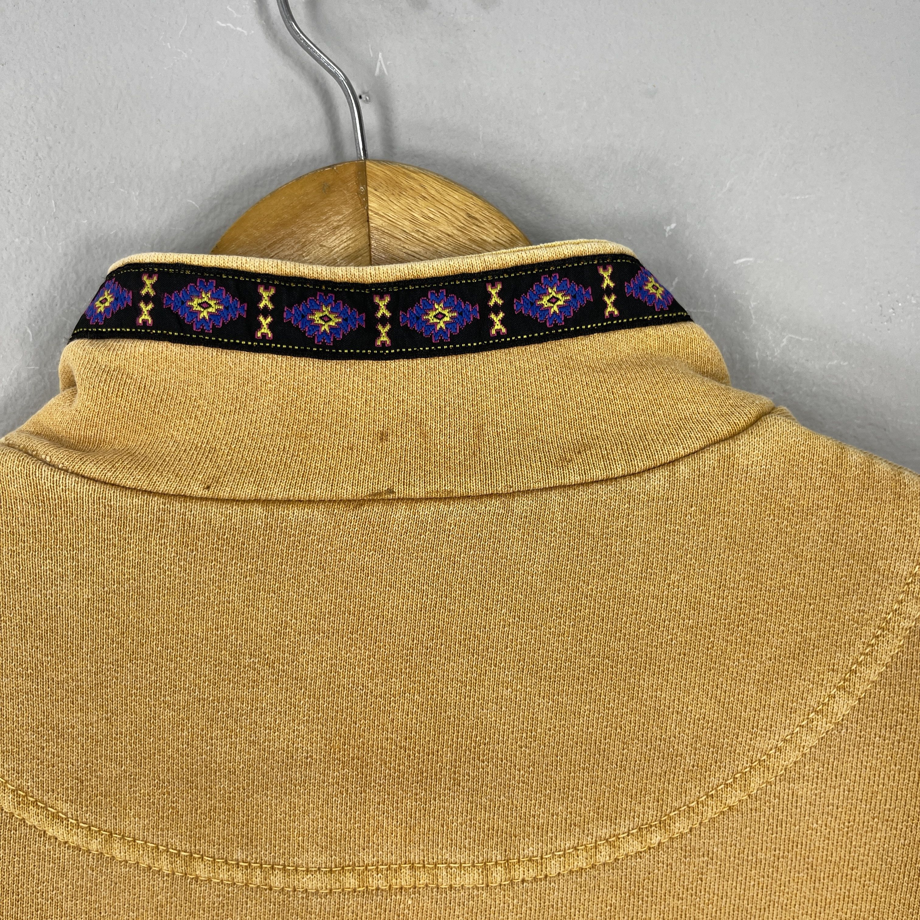 Vintage ALF Tyrolean Tape Snap Button Distressed Sweater